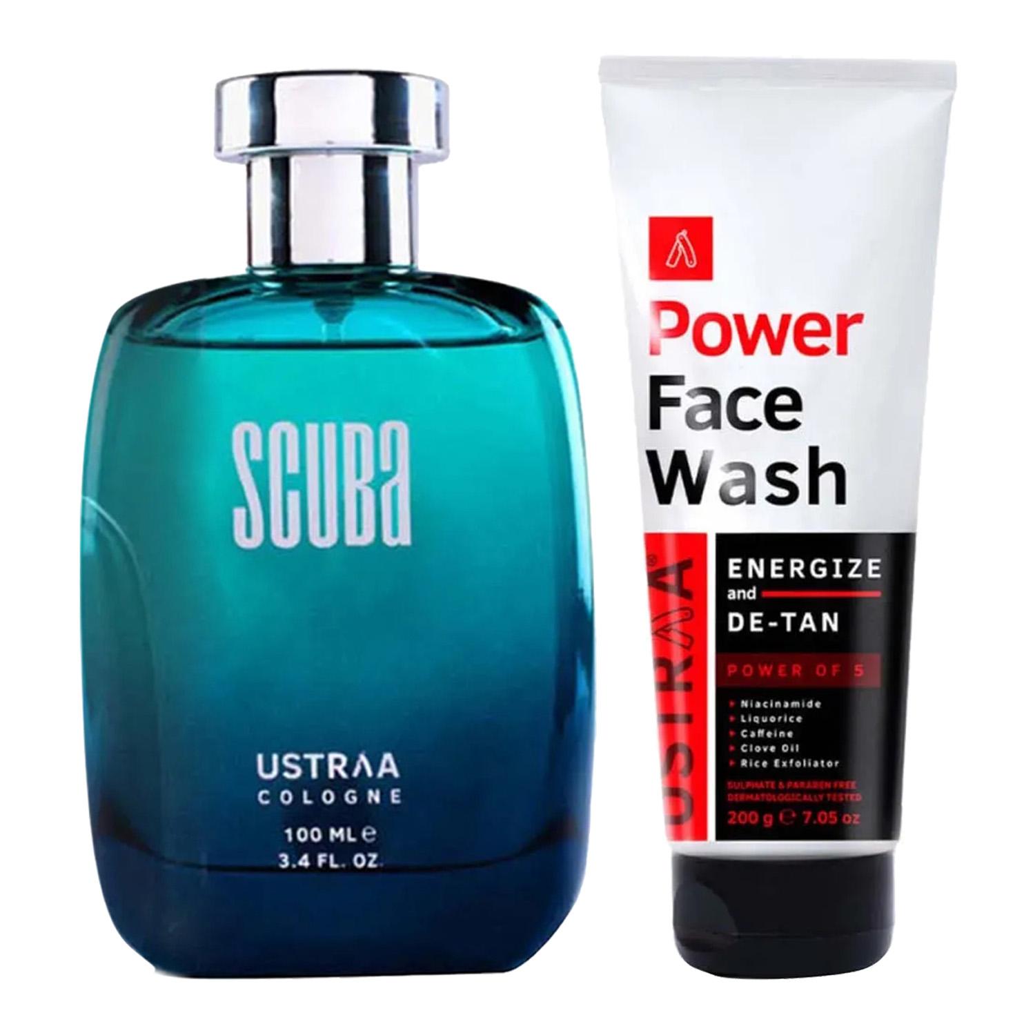 Ustraa | Ustraa Energize And De-Tan Power Face Wash & Cologne For Men Deep And Fresh Scuba Combo