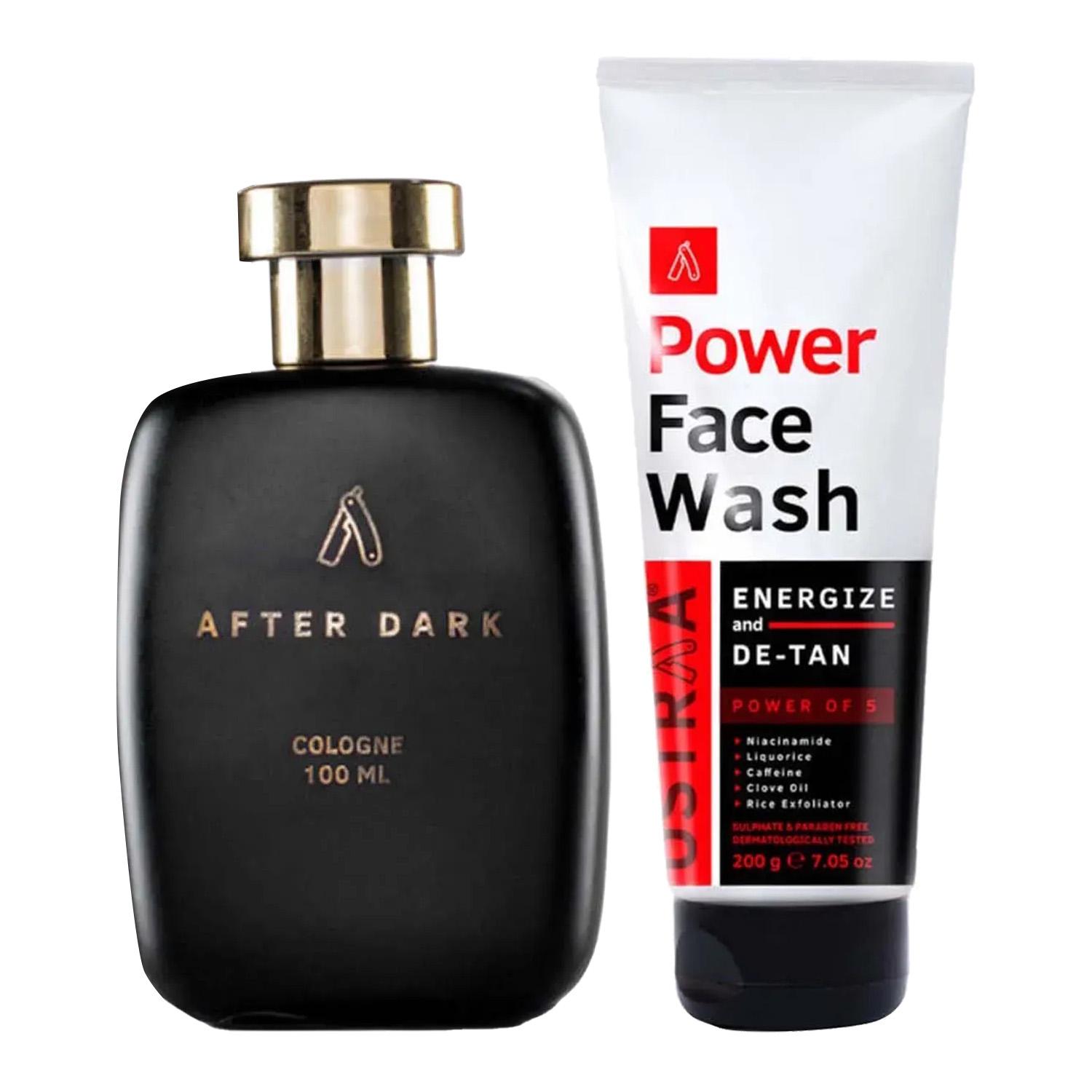 Ustraa | Ustraa Energize And De-Tan Power Face Wash (200 g) & Cologne For Men After Dark (100 ml) Combo