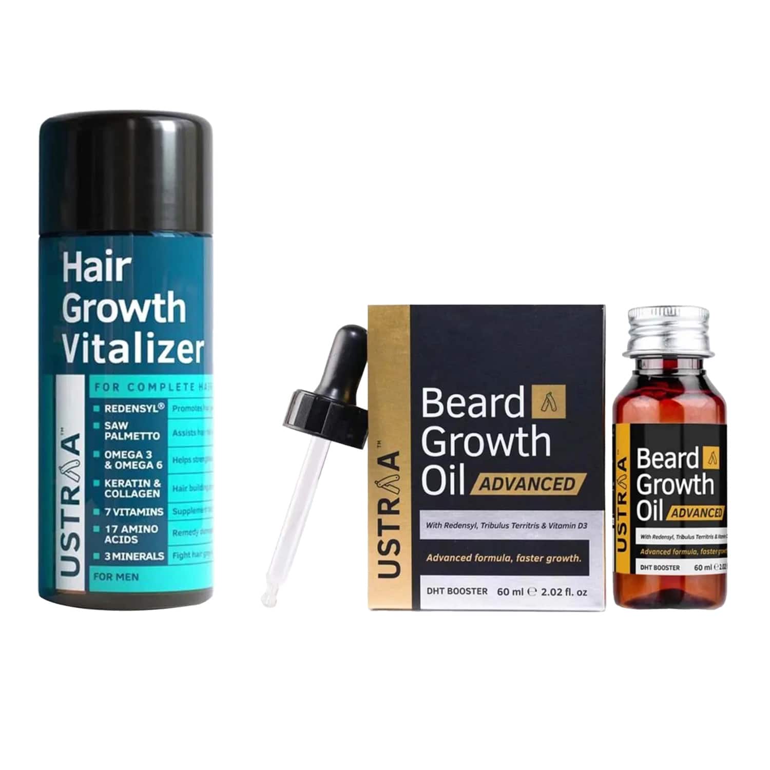 Ustraa | Ustraa Beard Growth Oil Advanced With Redensyl & Vitamin D3 Dht Booster Combo