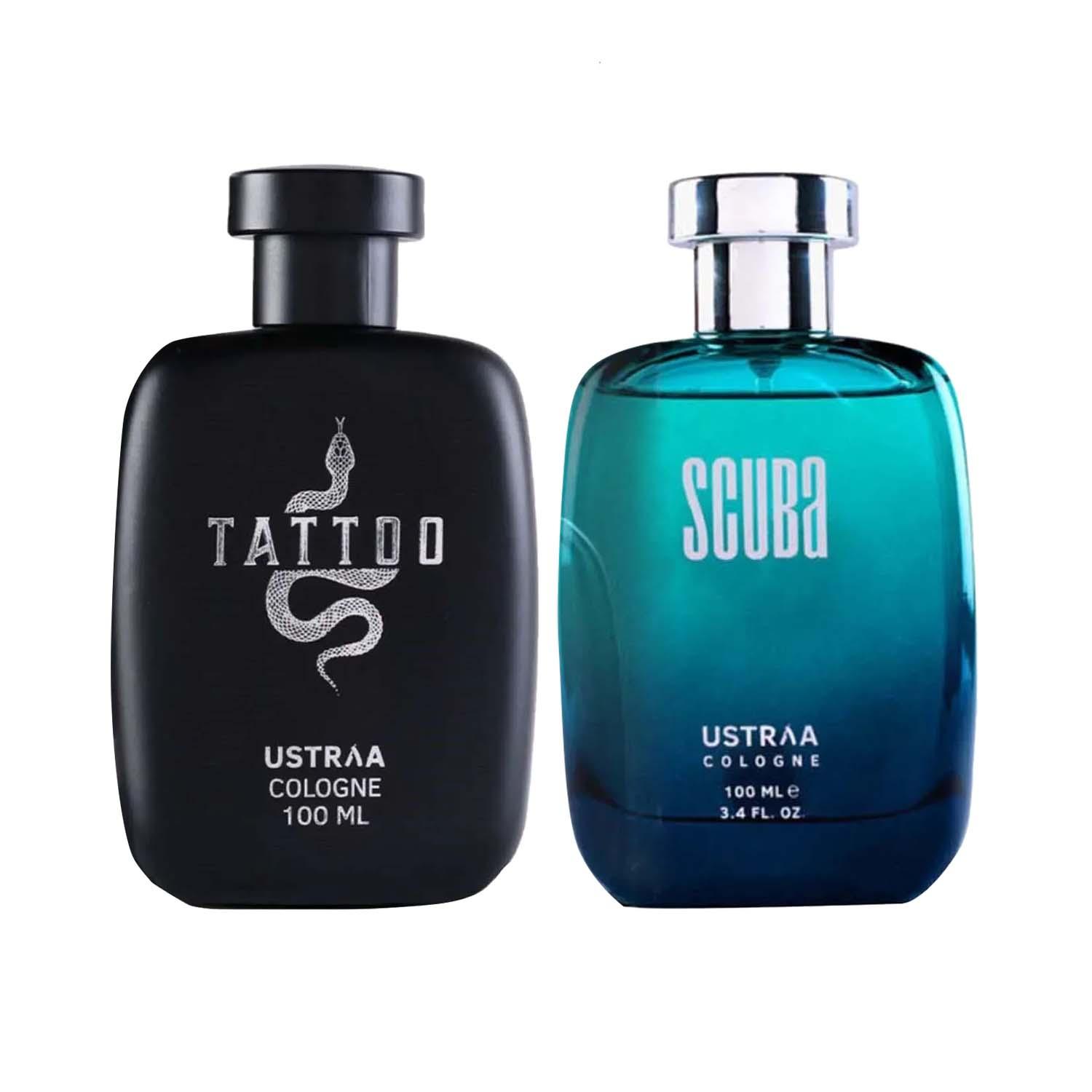 Ustraa | Ustraa Cologne for Men - Tattoo (100 ml) & Cologne for Men Deep and Fresh - Scuba (100 ml) Combo