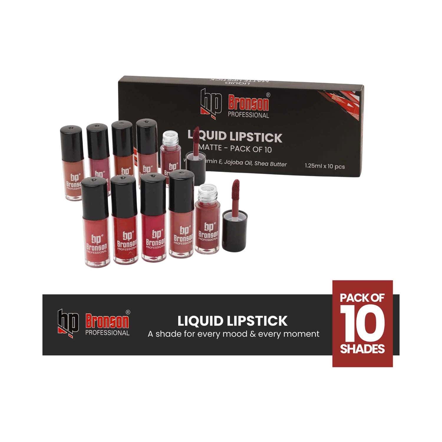 Bronson Professional | Bronson Professional Silky Mousse Liquid Matte Lipstick (10 pcs)