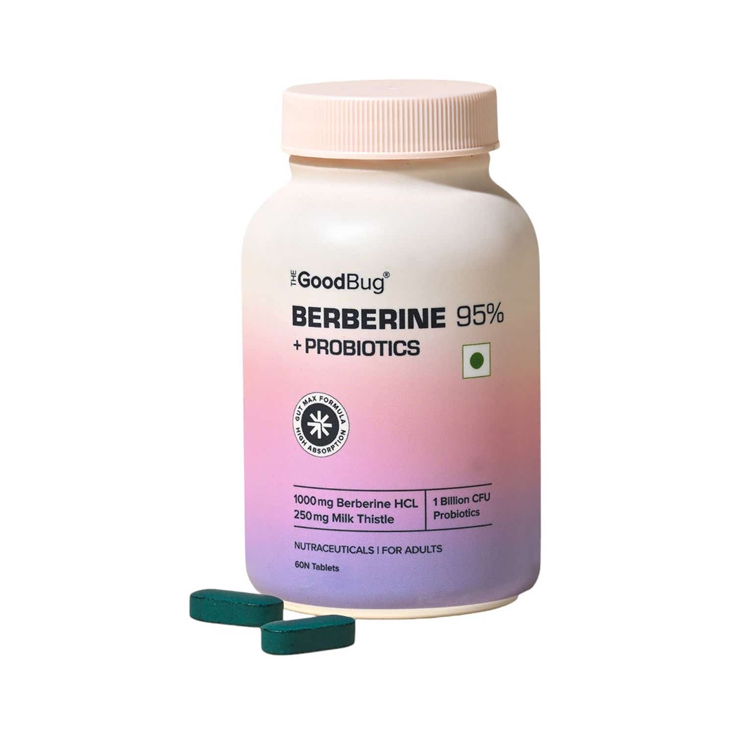 The Good Bug Berberine 95% with Probiotics 1000 Mg (60 Veg Tablets)