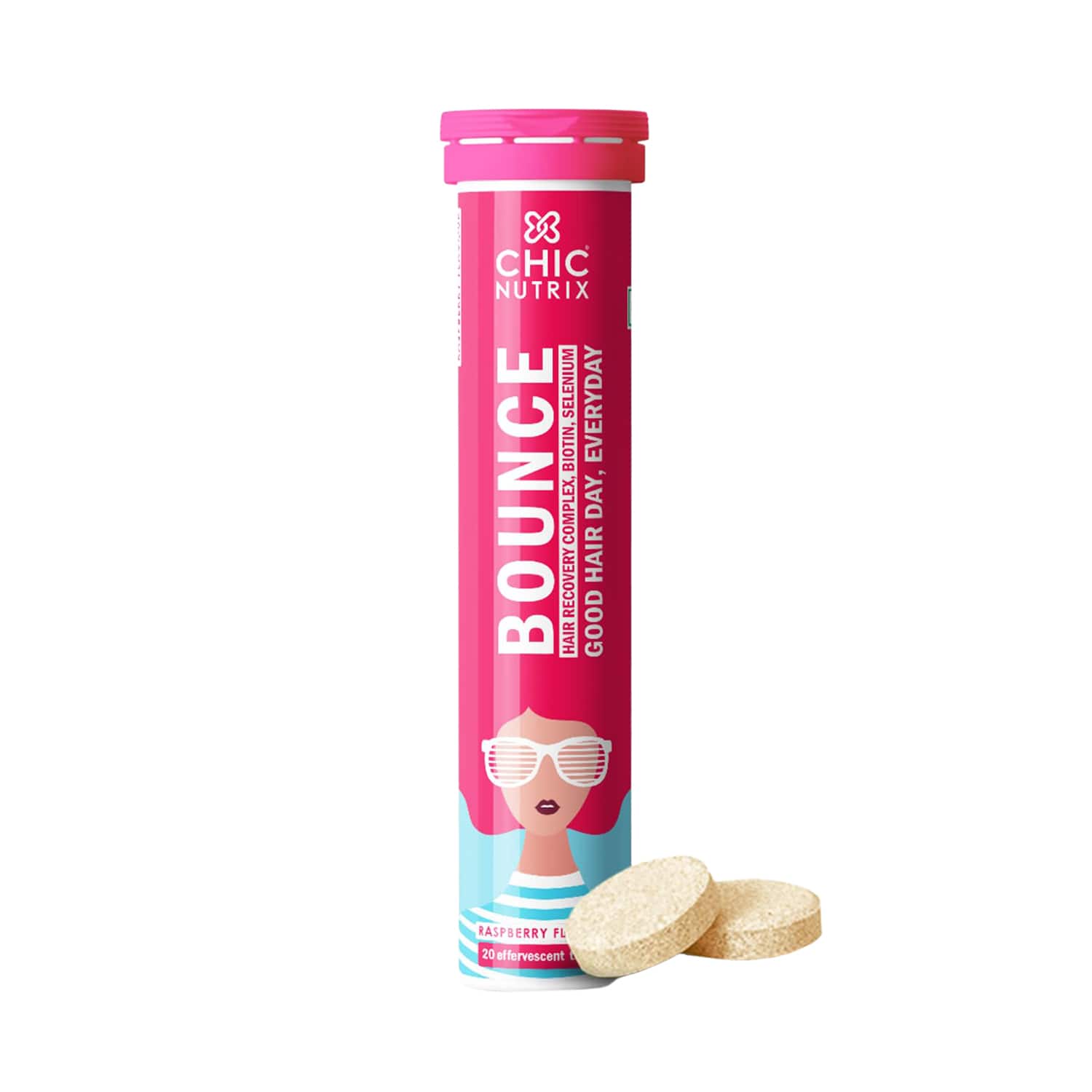 Chicnutrix | Chicnutrix Bounce Biotin For Hair Growth Tablets - Raspberry Flavour (20pcs)