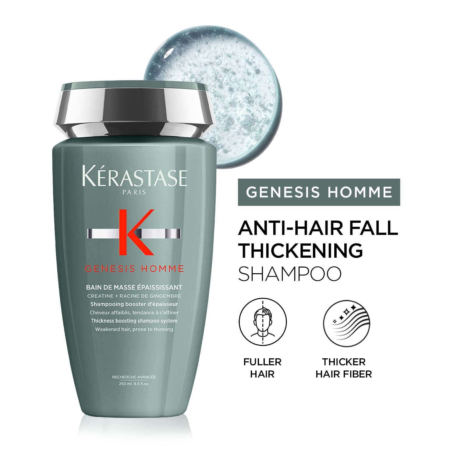 KERASTASE | KERASTASE Genesis Homme Anti-Hair Fall Thickening Shampoo For Men, Hair Prone to Thinning (250 ml)