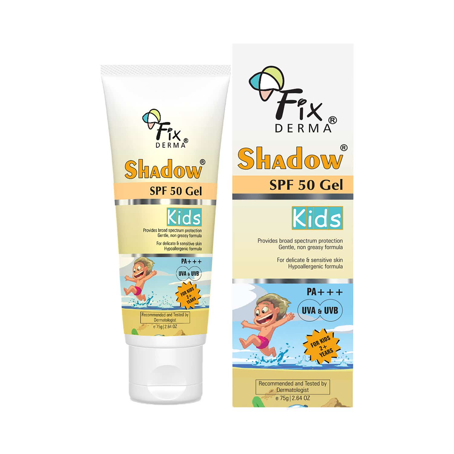 Fixderma | Fixderma Shadow Sunscreen Gel SPF 50 PA+++ for Kids (75 g)