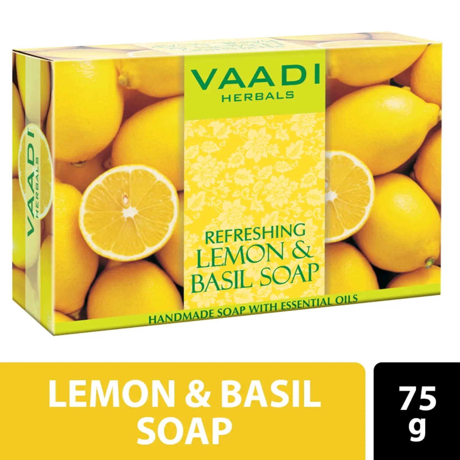 Vaadi Herbals | Vaadi Herbals Refreshing Lemon & Basil Handmade Soap (75g)