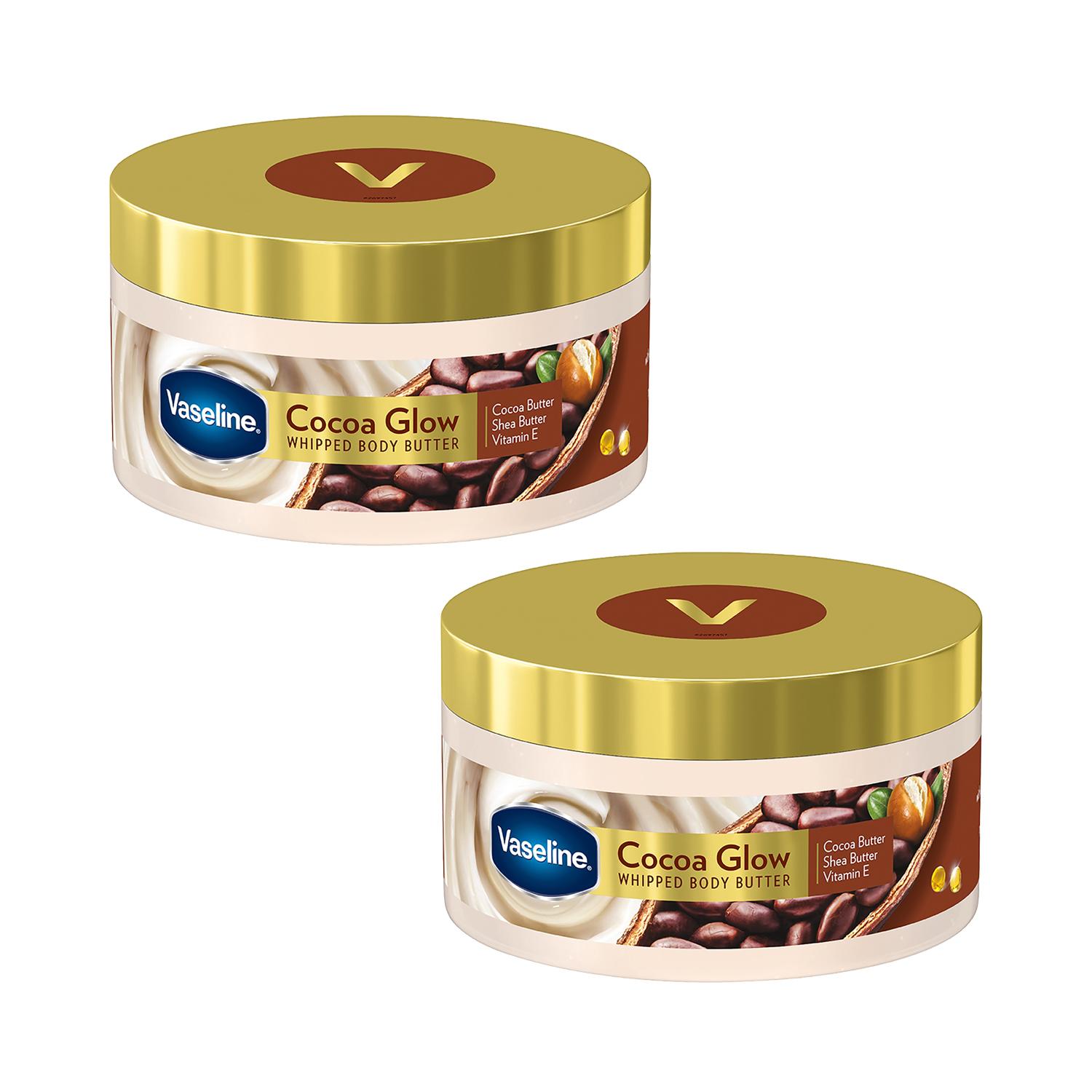 Vaseline Cocoa Glow Whipped Body Butter With Cocoa And Shea Butter Combo