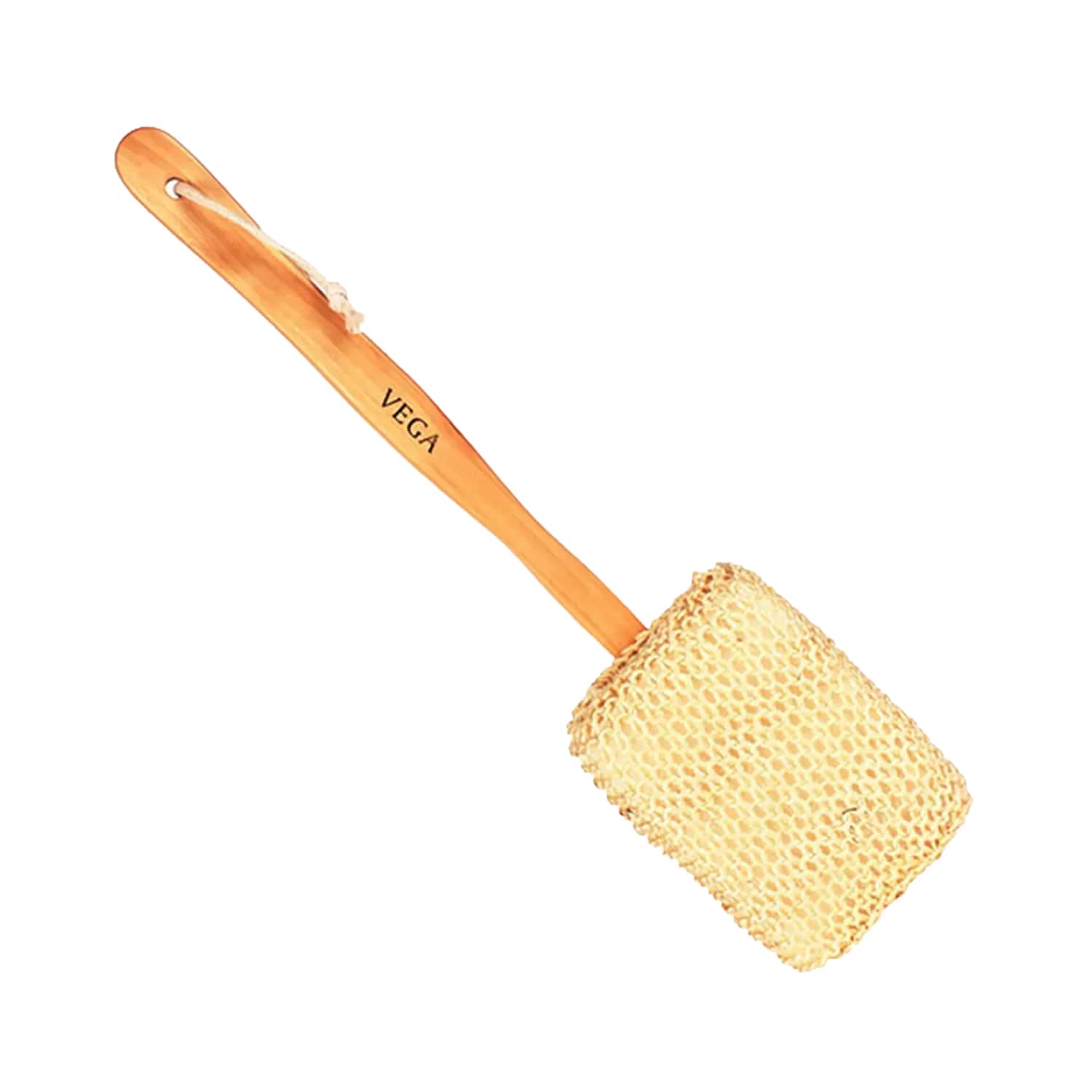 Vega | Vega Sisal Sponge Bath Brush Bath Shower Back Brush Massager Spa Scrubber Long Handle NBA 1/4(188 g)