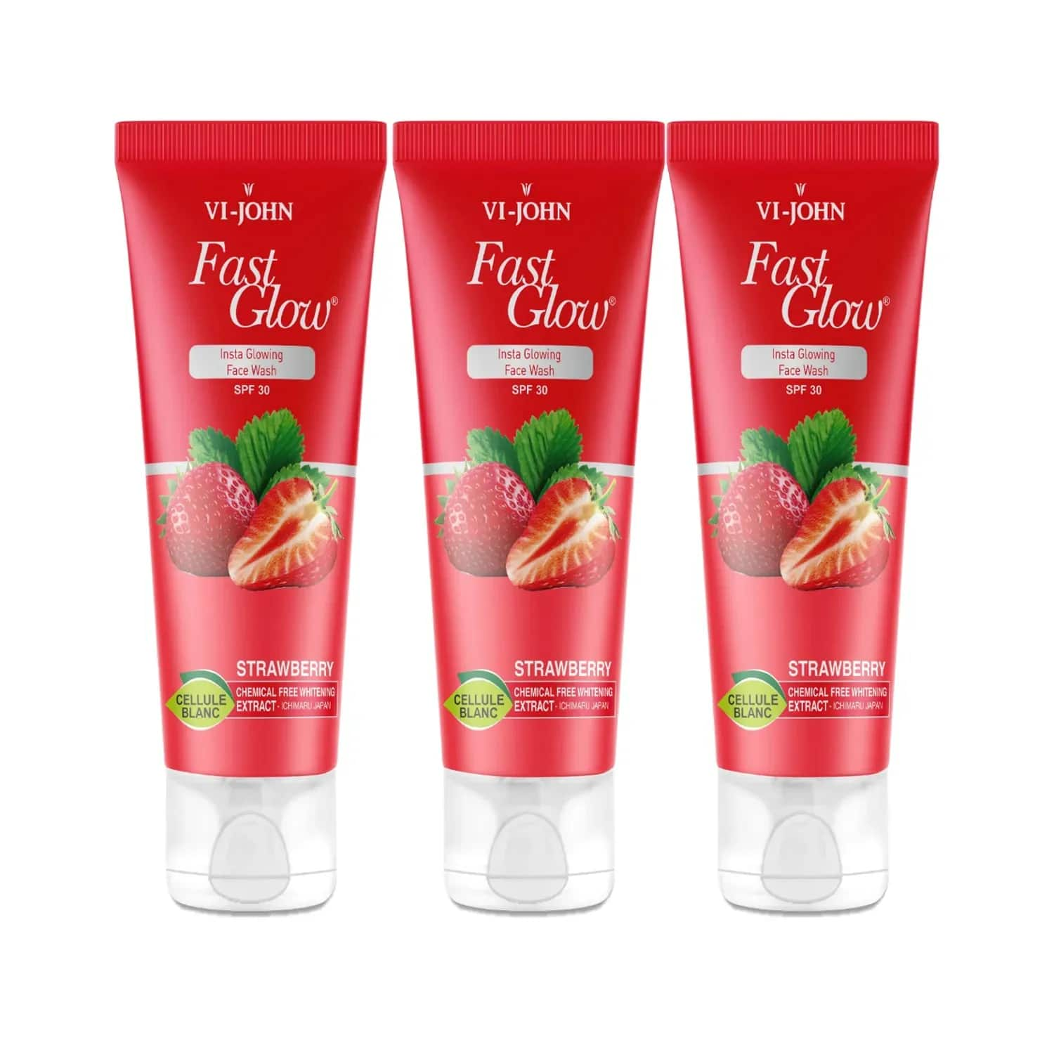 VI-JOHN | VI-JOHN Strawberry Fast Glow Insta Glowing SPF 30 Face Wash (Pack of 3)