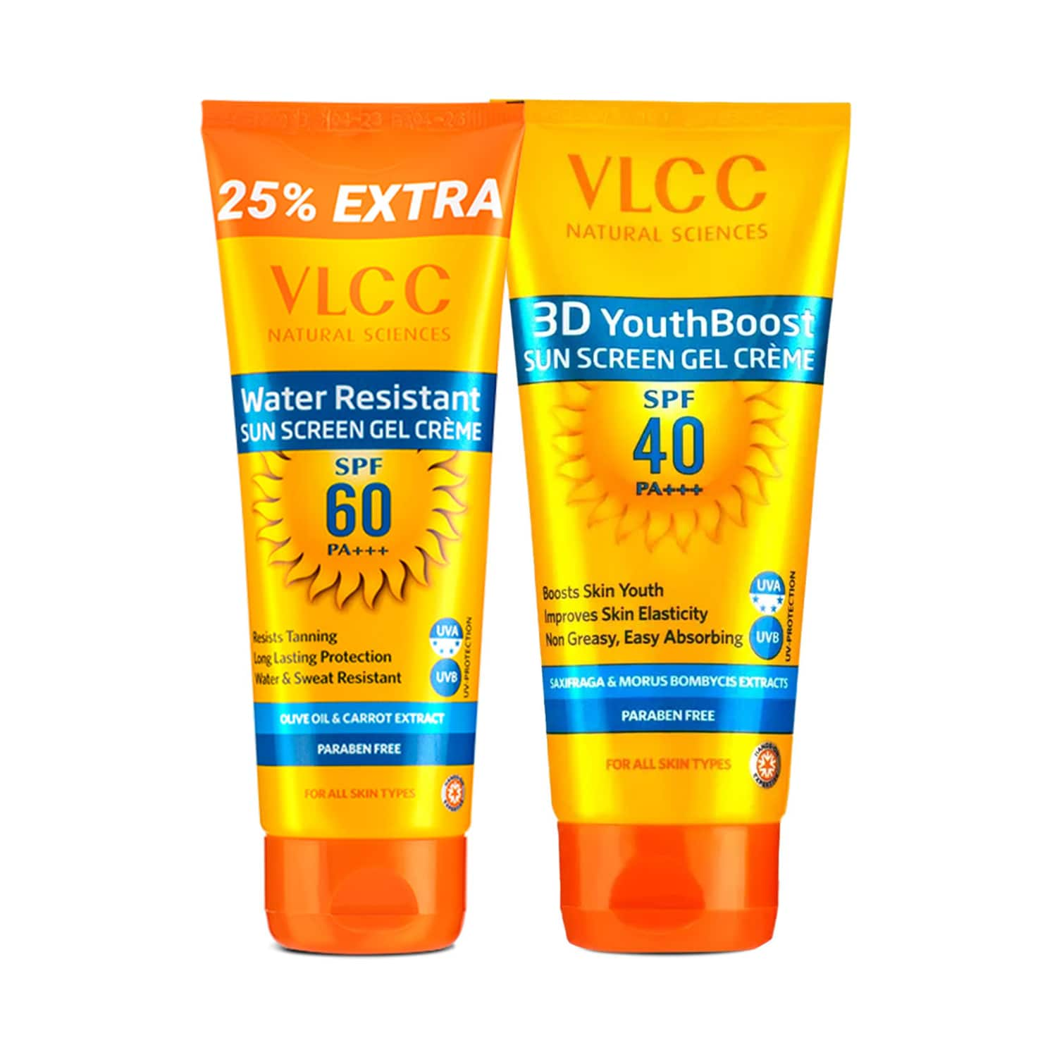 VLCC | VLCC Water Resistant SPF 60 PA+++ & 3D Youth Boost SPF40 +++ Sunscreen Combo