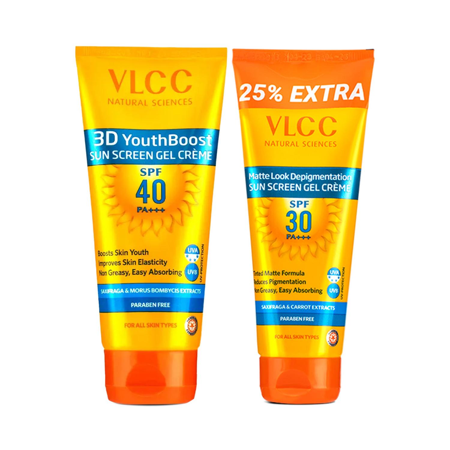 VLCC | VLCC Matte Look SPF 30 PA+++ & 3D Youth Boost SPF40 +++ Sunscreen Combo