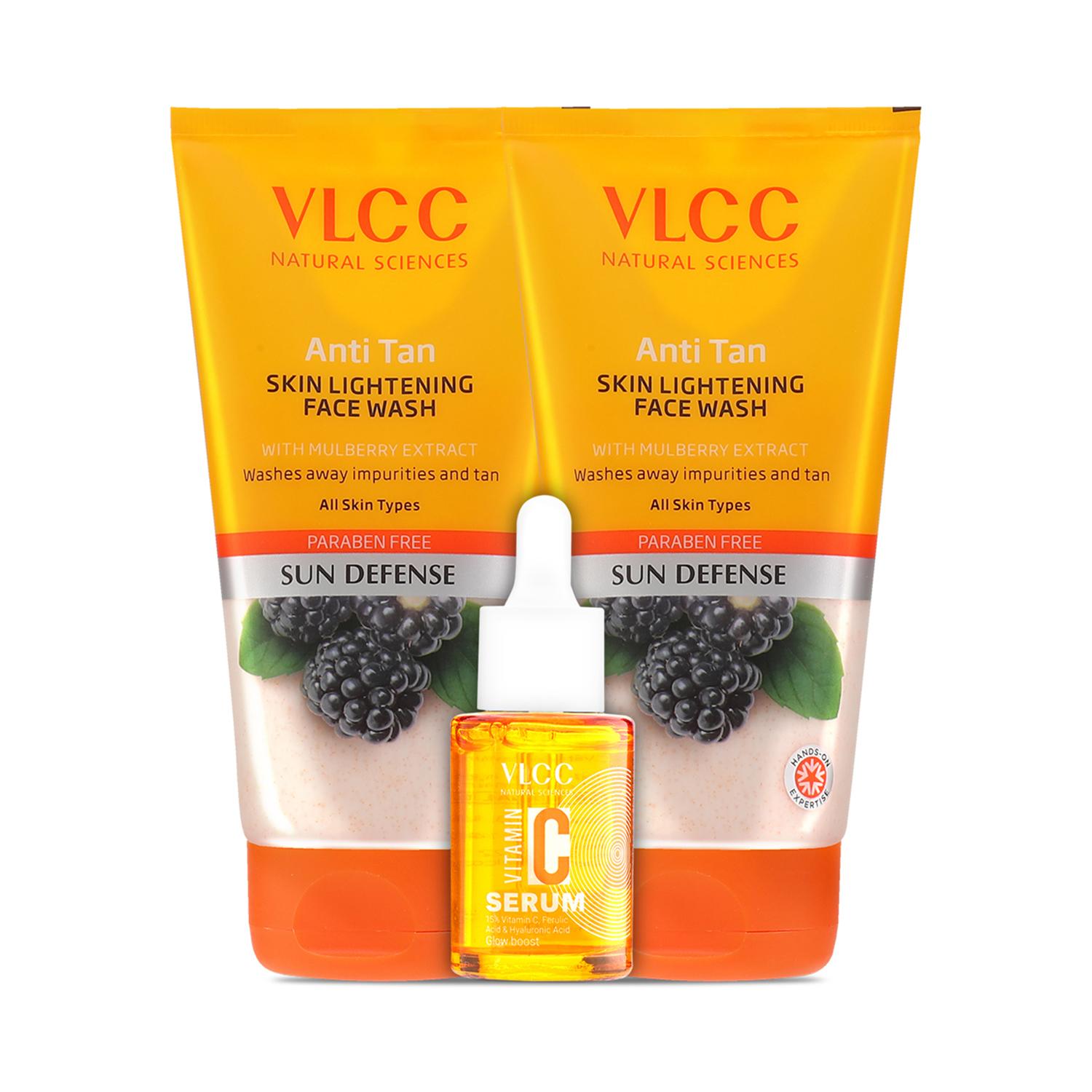VLCC | VLCC Anti Tan Skin Lightening Face Wash & Vitamin C Night Serum Combo