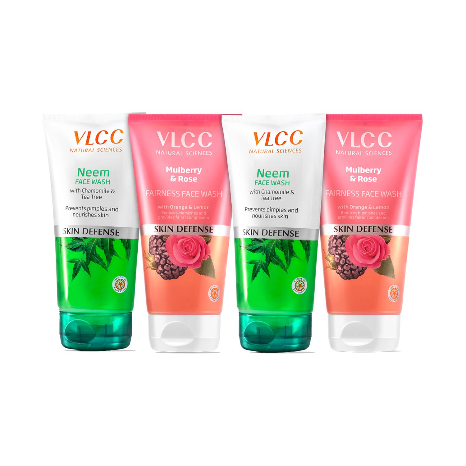 VLCC | VLCC Neem with Chamomile Tea Tree & Mulberry Rose Face Wash Combo