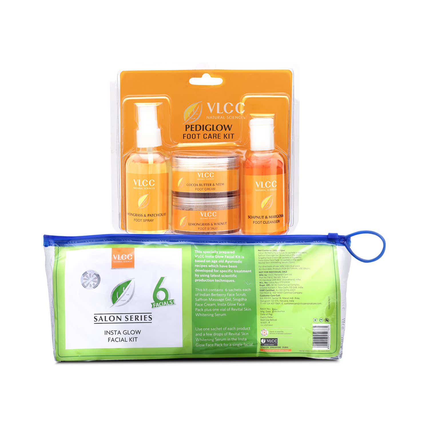 VLCC Pedi Glow Foot Care Kit & Salon Series Insta Glow Facial Kit