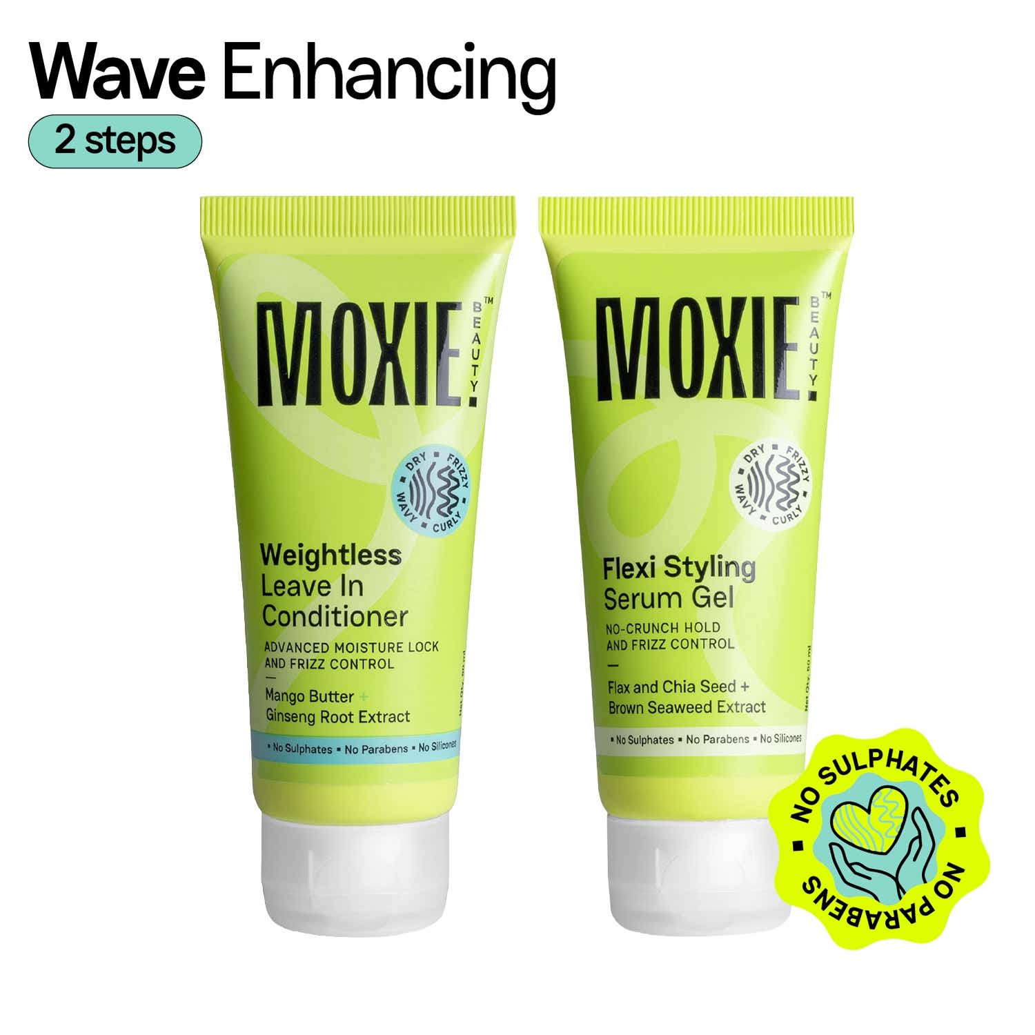 Moxie Beauty | Moxie Beauty Wavy Vibe Setter Duo -Weightless Leave-in Conditioner & Flexi Styling Serum Gel (2 Pcs)