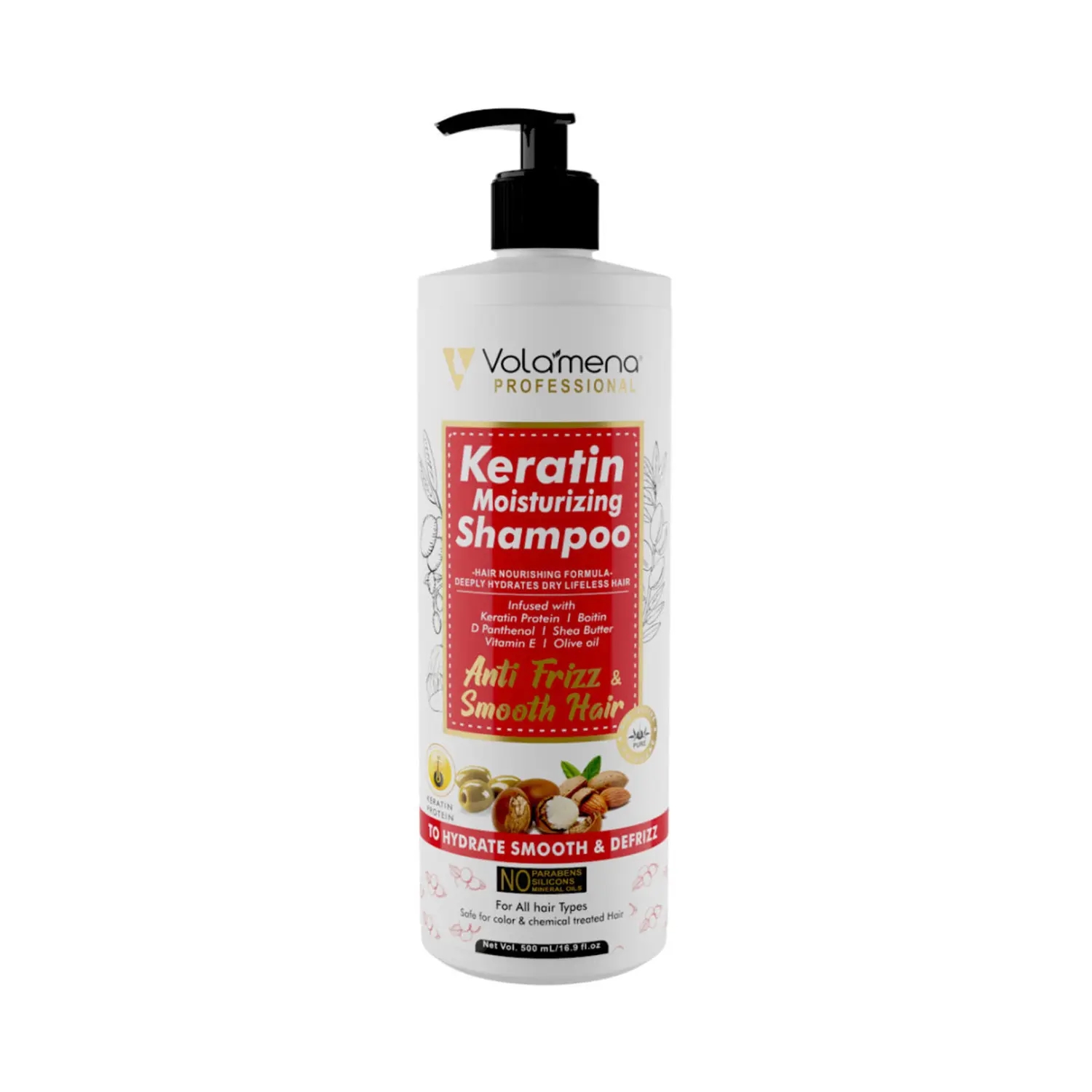 Volamena Keratin Moisturizing Shampoo (500ml)