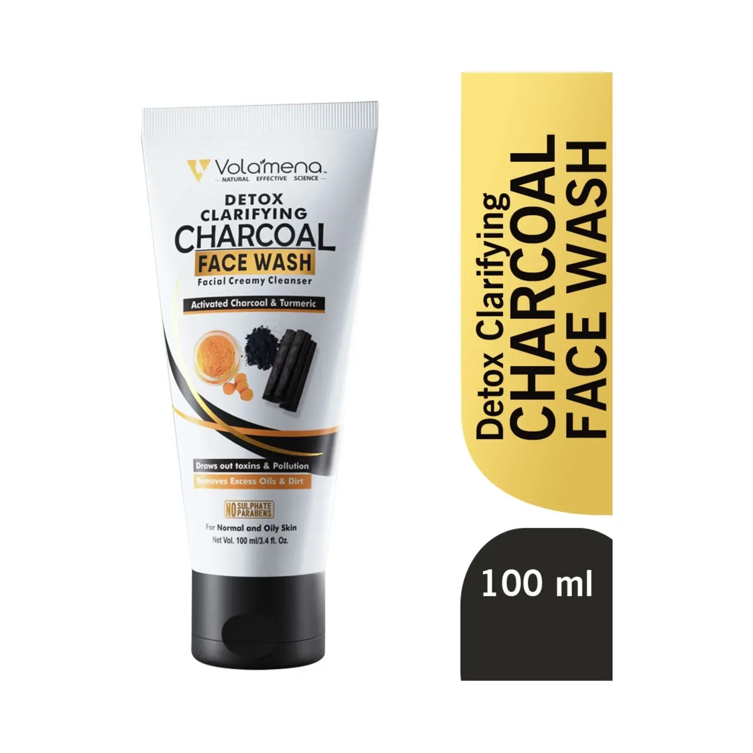 Volamena | Volamena Detox Clarifying Charcoal Facial Creamy Facewash (100ml)