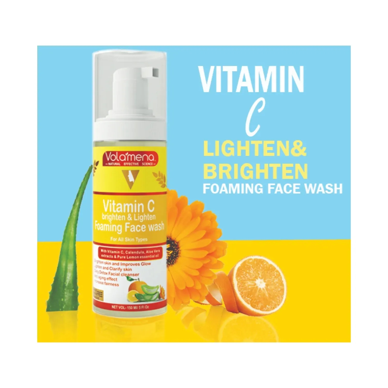 Volamena | Volamena Vitamin C Lighten & Brighten Foaming Facewash (150ml)