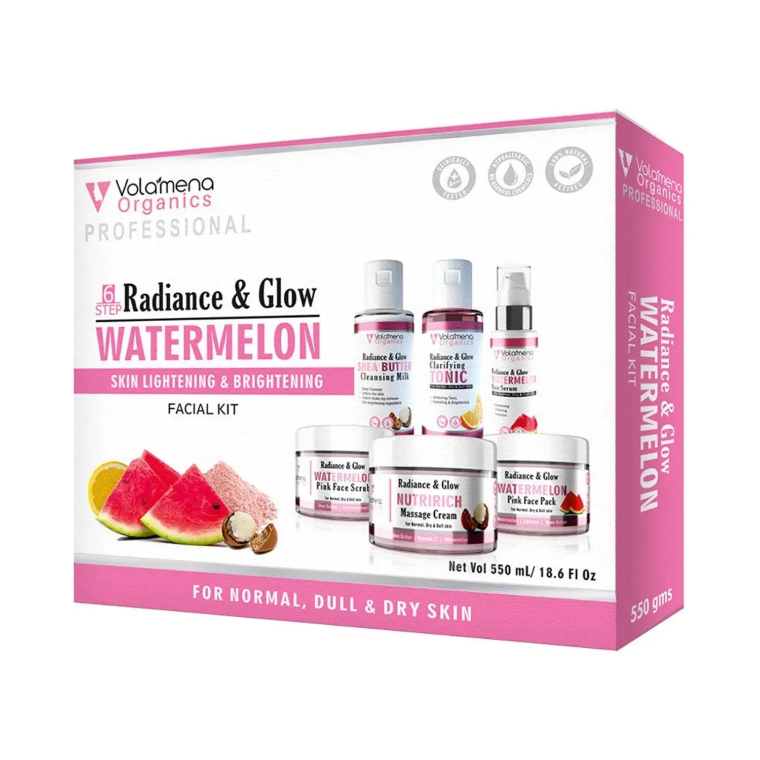 Volamena | Volamena Radiance & Glow Watermelon Facial Kit (6Pcs)