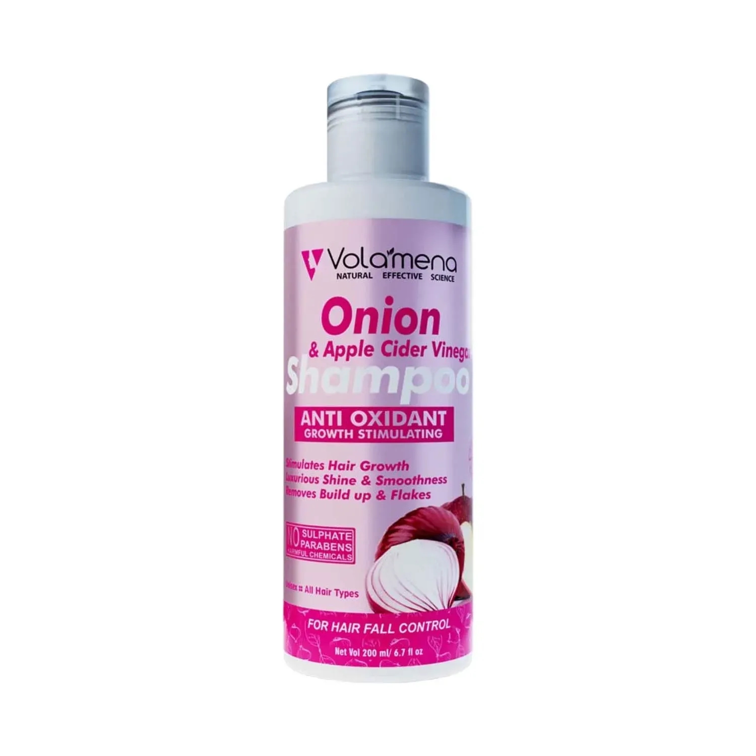 Volamena Onion Apple Cider Vinegar Shampoo With Antioxidant Growth Stimulating (200ml)