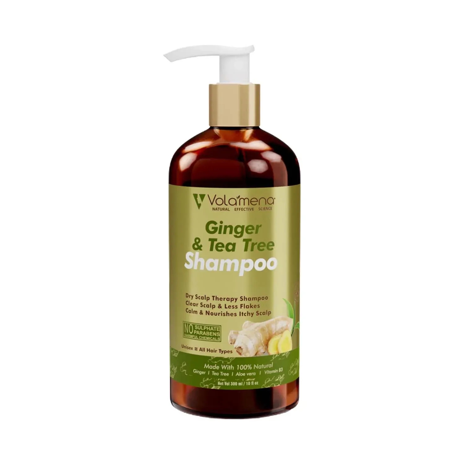 Volamena Ginger & Tea Tree Shampoo (300ml)