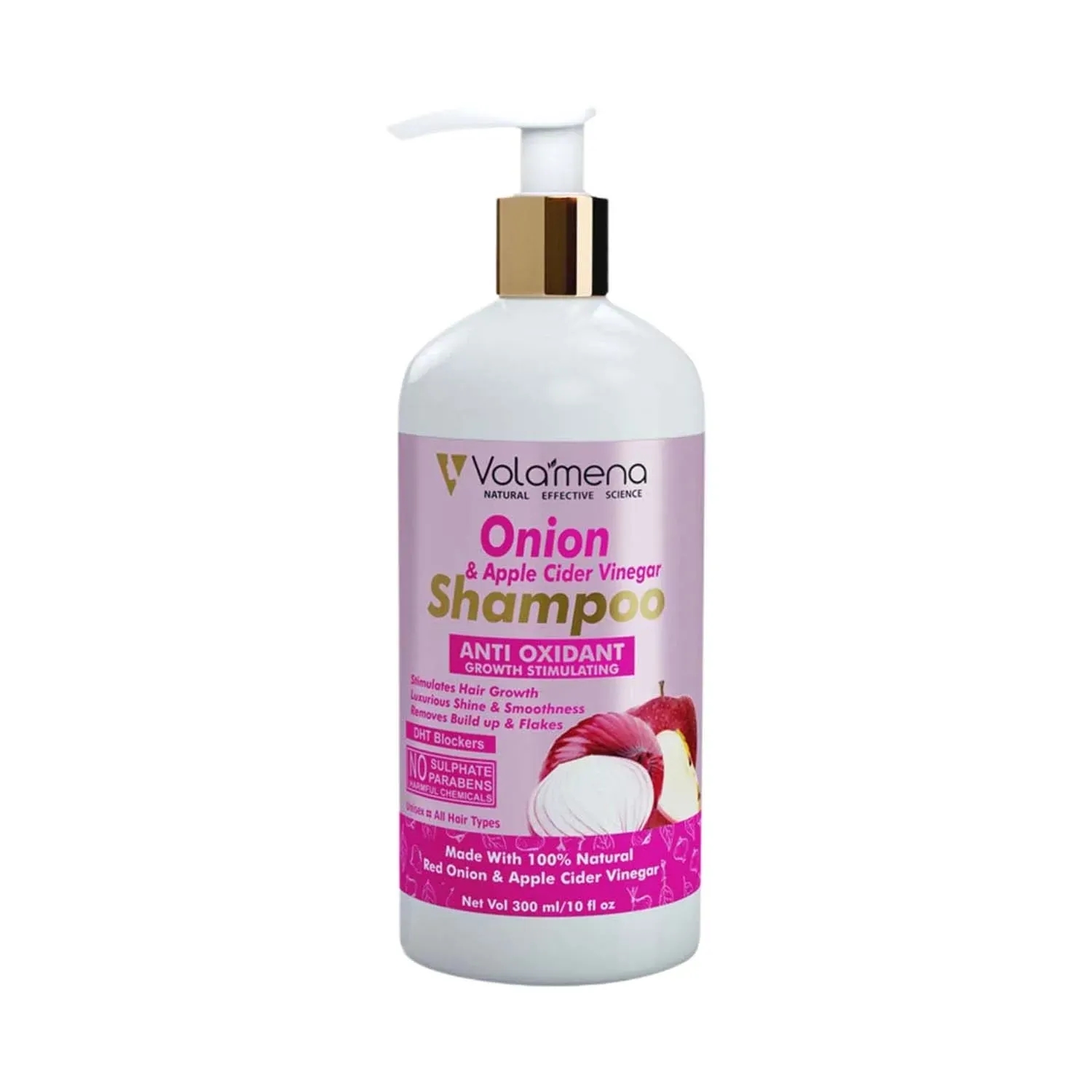 Volamena Onion Apple Cider Vinegar Shampoo With Antioxidant Growth Stimulating (300ml)