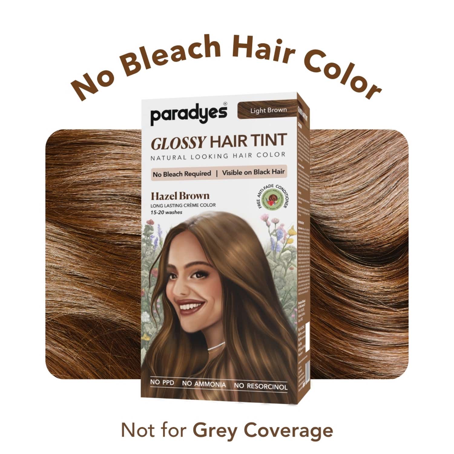 Paradyes | Paradyes Semi-Permanent Hazel Brown Glossy Hair Tint Enriched with Herbal Extract - Light Brown