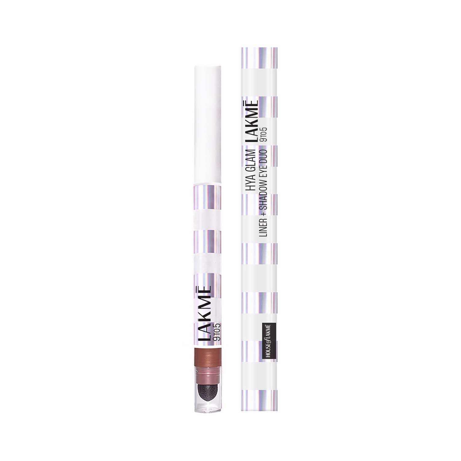 Lakme | Lakme 9To5 Hya Glam Liner + Shadow Eye Duo With Hyaluronic Acid & Vitamin E - Velvet Bronze (1.8 g)