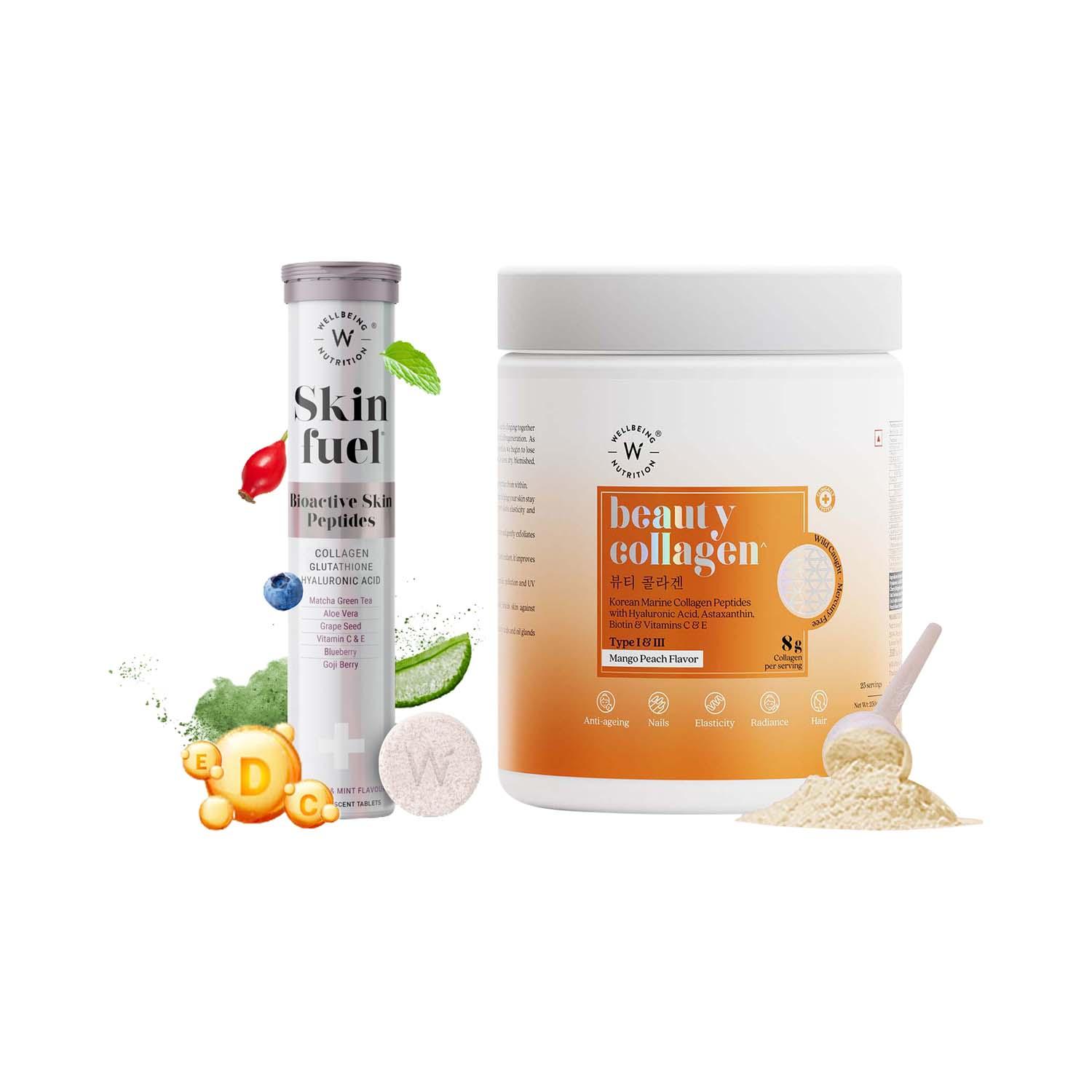Wellbeing Nutrition | Wellbeing Nutrition Pure Collagen & Glutathione Skin, Hair & Nails Combo