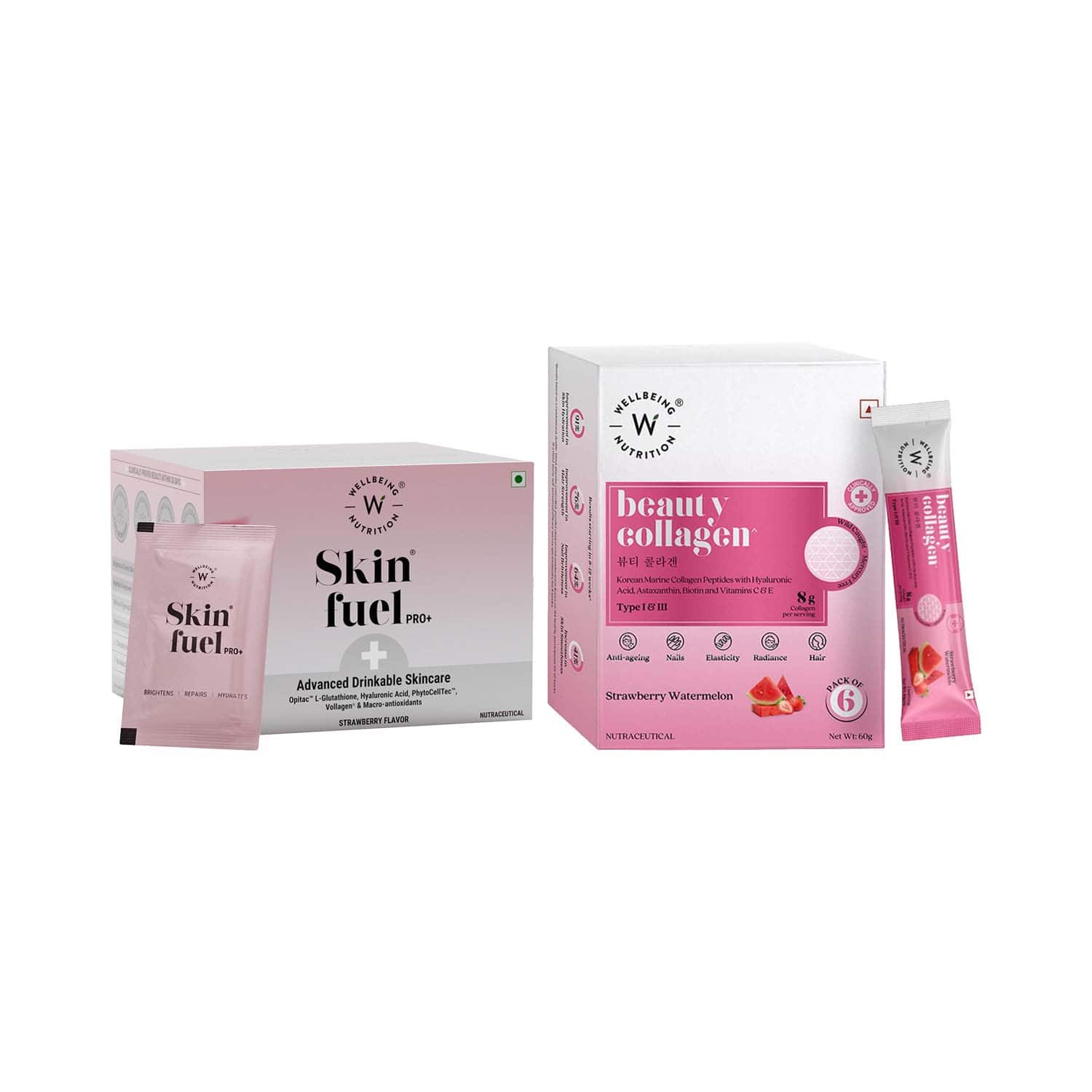 Wellbeing Nutrition | Wellbeing Nutrition Glow & Fuel Drinkable Skincare Combo