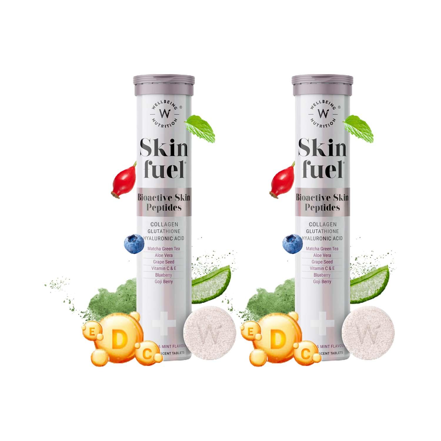 Wellbeing Nutrition | Wellbeing Nutrition Skin Fuel Japanese Collagen Peptides, L-Glutathione Pack Of 2 Combo