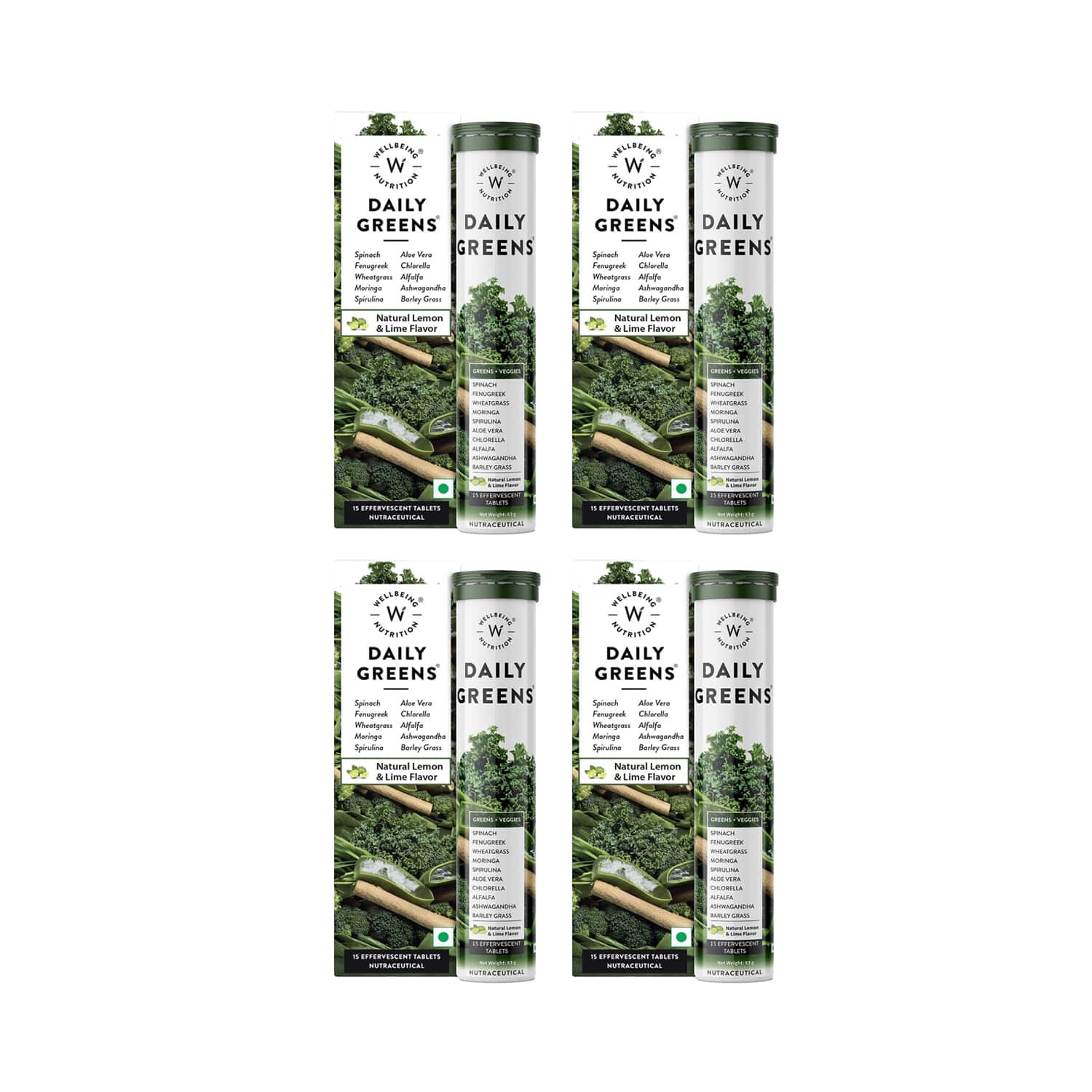 Wellbeing Nutrition | Wellbeing Nutrition Wholefood Multivitamin with Vitamin C Zinc B6 B12 Pack of 4 (63 g) Combo