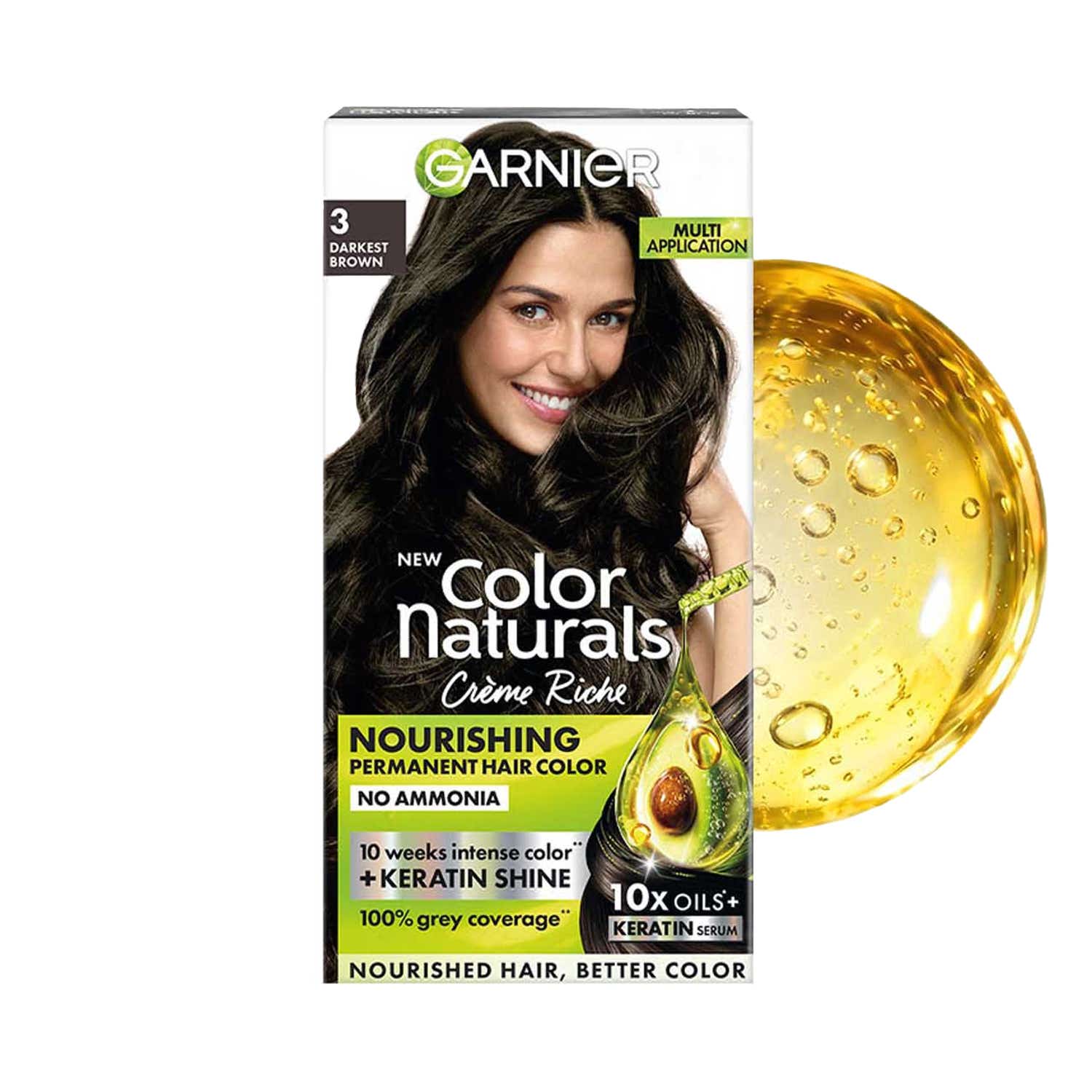 Garnier | Garnier Color Naturals Creme Hair Color - Shade 3 Darkest Brown (70ml + 60g)