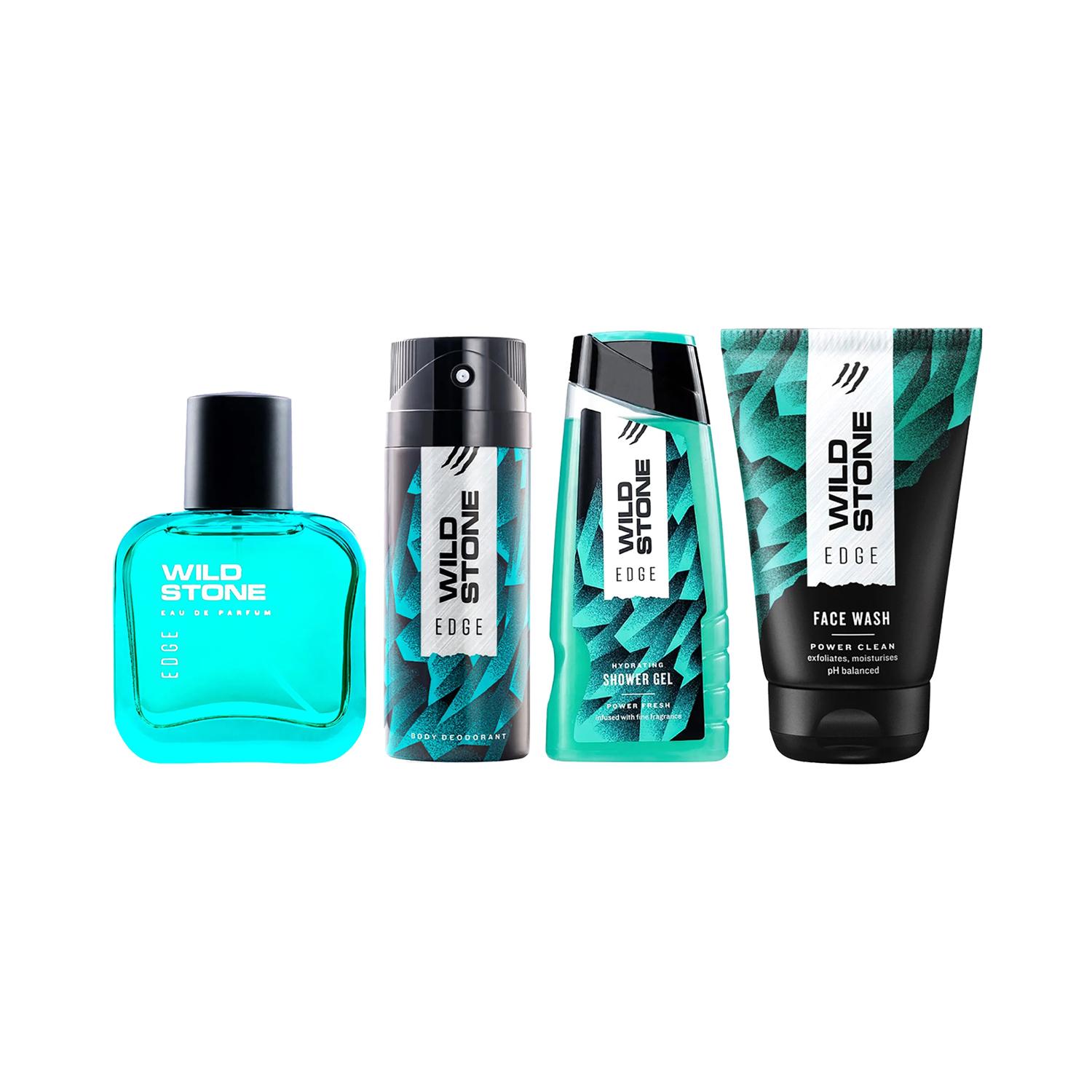 Wild Stone | Wild Stone Edge Spray Perfume, Deodorant 1, Face Wash & Shower Gel Combo