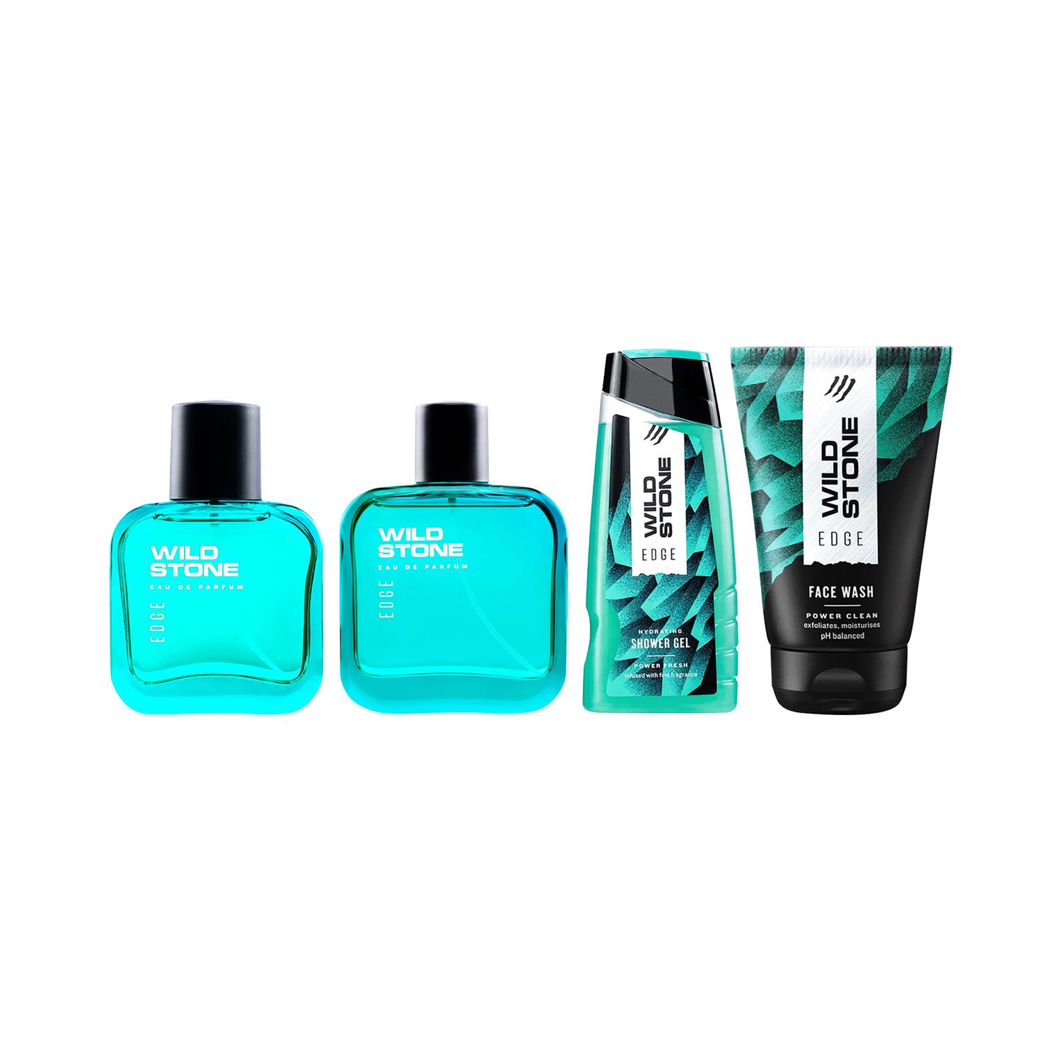 Wild Stone | Wild Stone Edge Spray Perfume (50ml), Perfume For Men (100ml) & Face Wash & Shower Gel (200ml) Combo