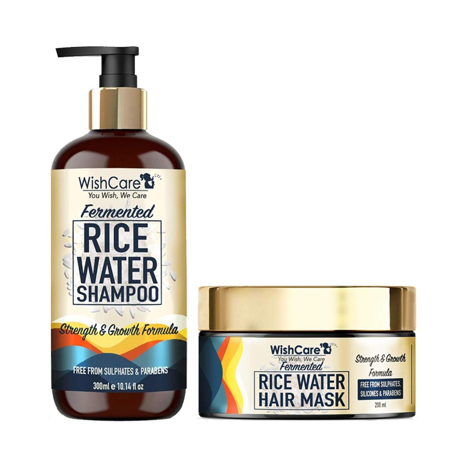 WishCare Strength & Growth Formula Fermented Rice Water Shampoo & Hair Mask Combo