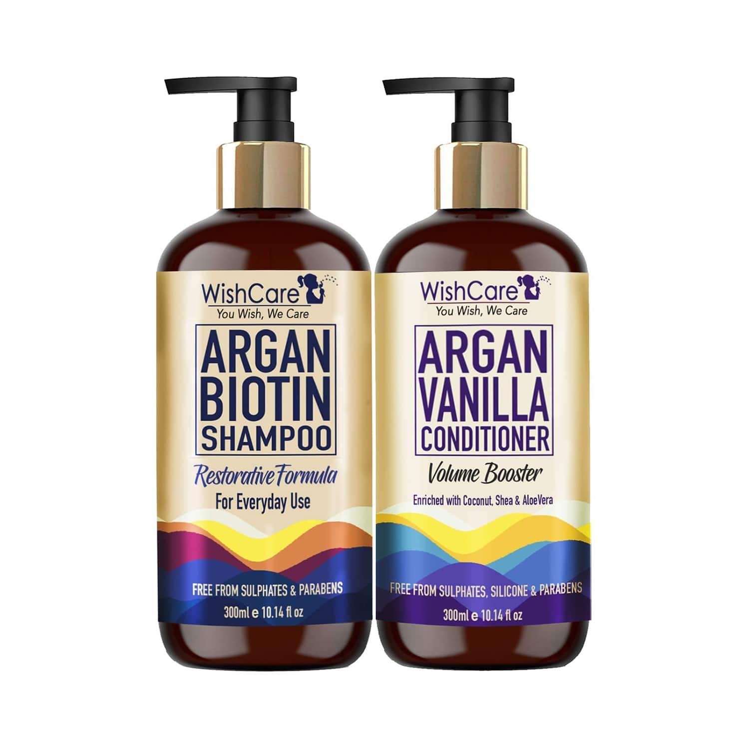 WishCare | WishCare Argan Oil Biotin Shampoo & Argan Oil Vanilla Conditioner Combo Kit