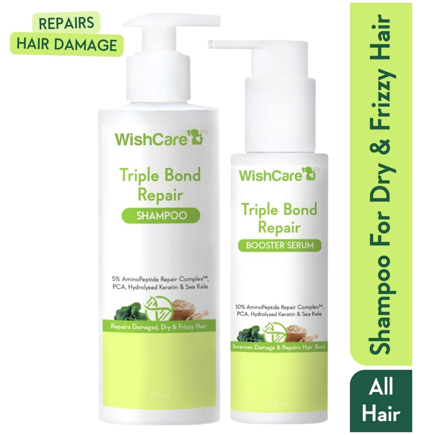 WishCare | WishCare Triple Bond Repair Shampoo and Serum Combo (250ml+100ml)