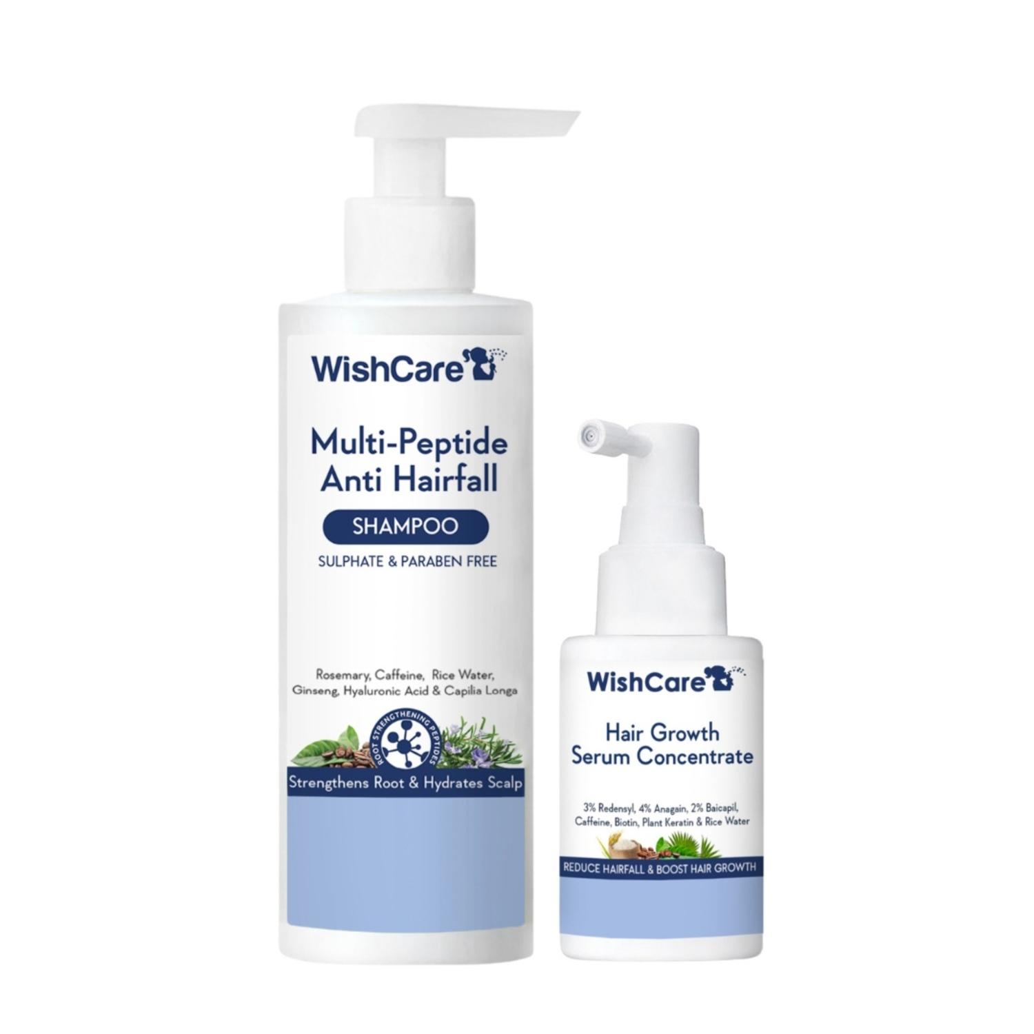 WishCare | WishCare Redensyl Hair Growth Serum & Multi Peptide Anti Hairfall Shampoo Combo Pack (30 ml+250 ml)