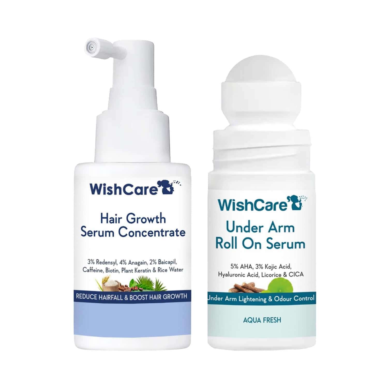 WishCare | WishCare Hair Growth Serum + Under Arm Roll On Combo (30 ml + 50 ml)