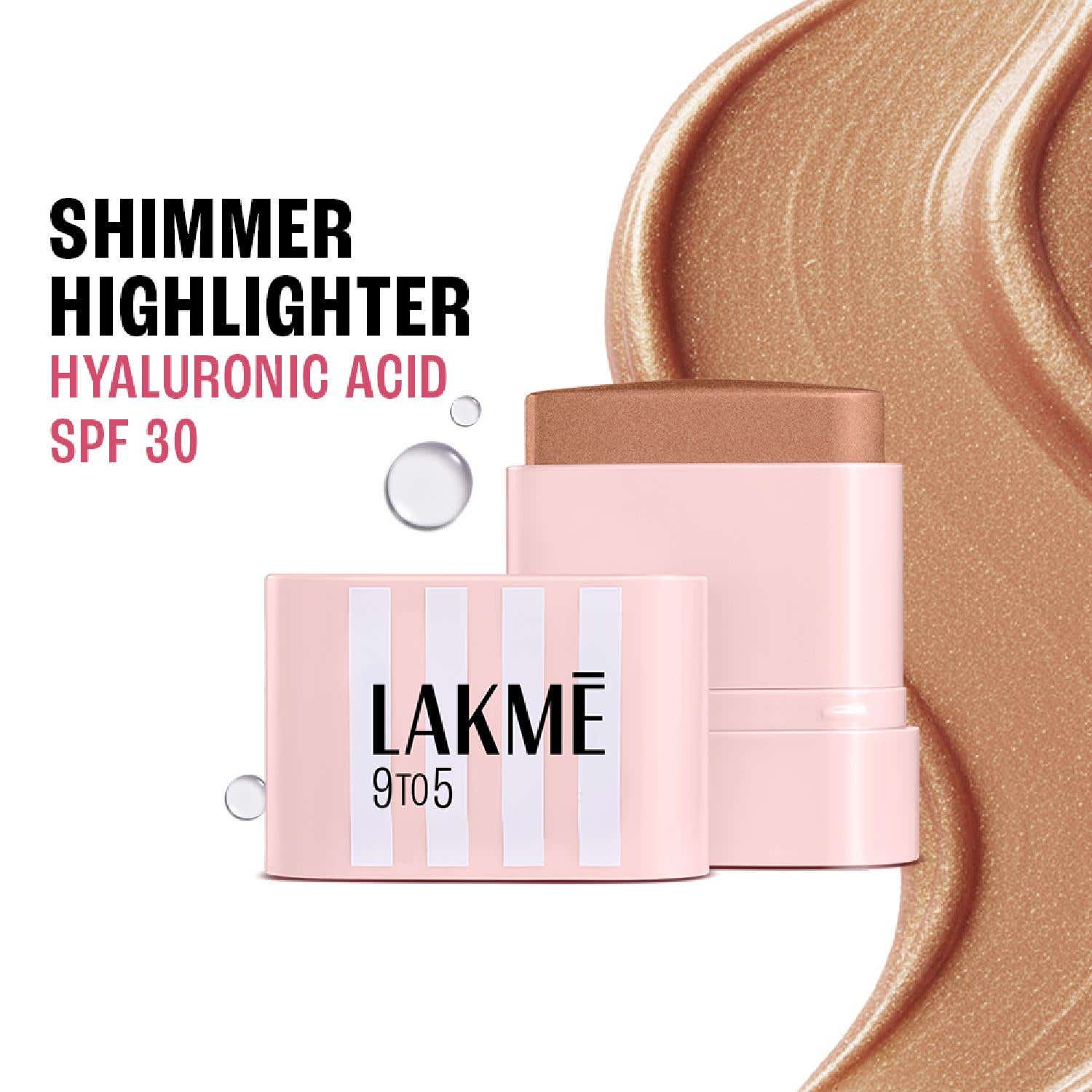 Lakme | Lakme 9to5 Hya Beach Edit SPF Highlighter, Creamy Texture, Blends easily - Golden Getaway, (8.6 g)