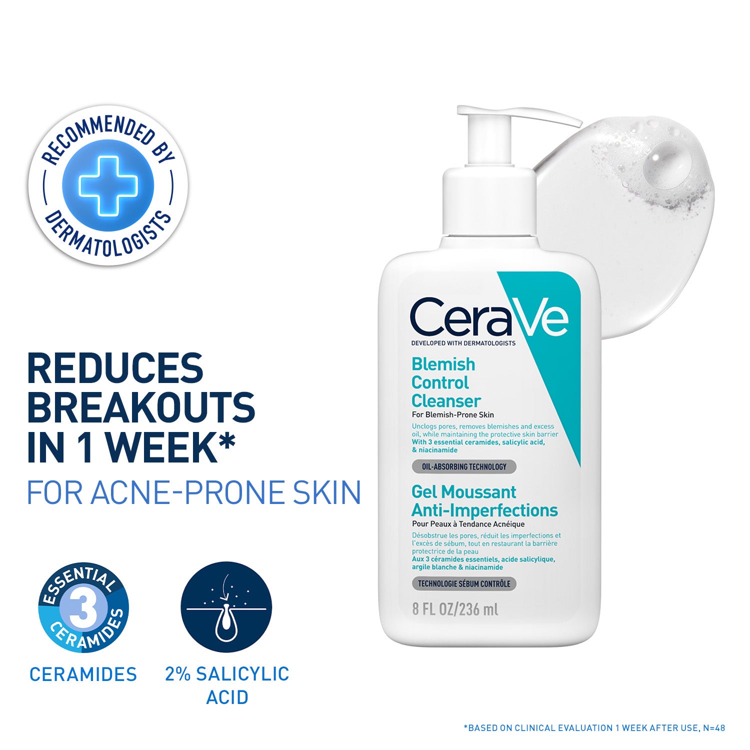 CeraVe | CeraVe Blemish Control Cleanser with 2% Salicylic Acid (236 ml)