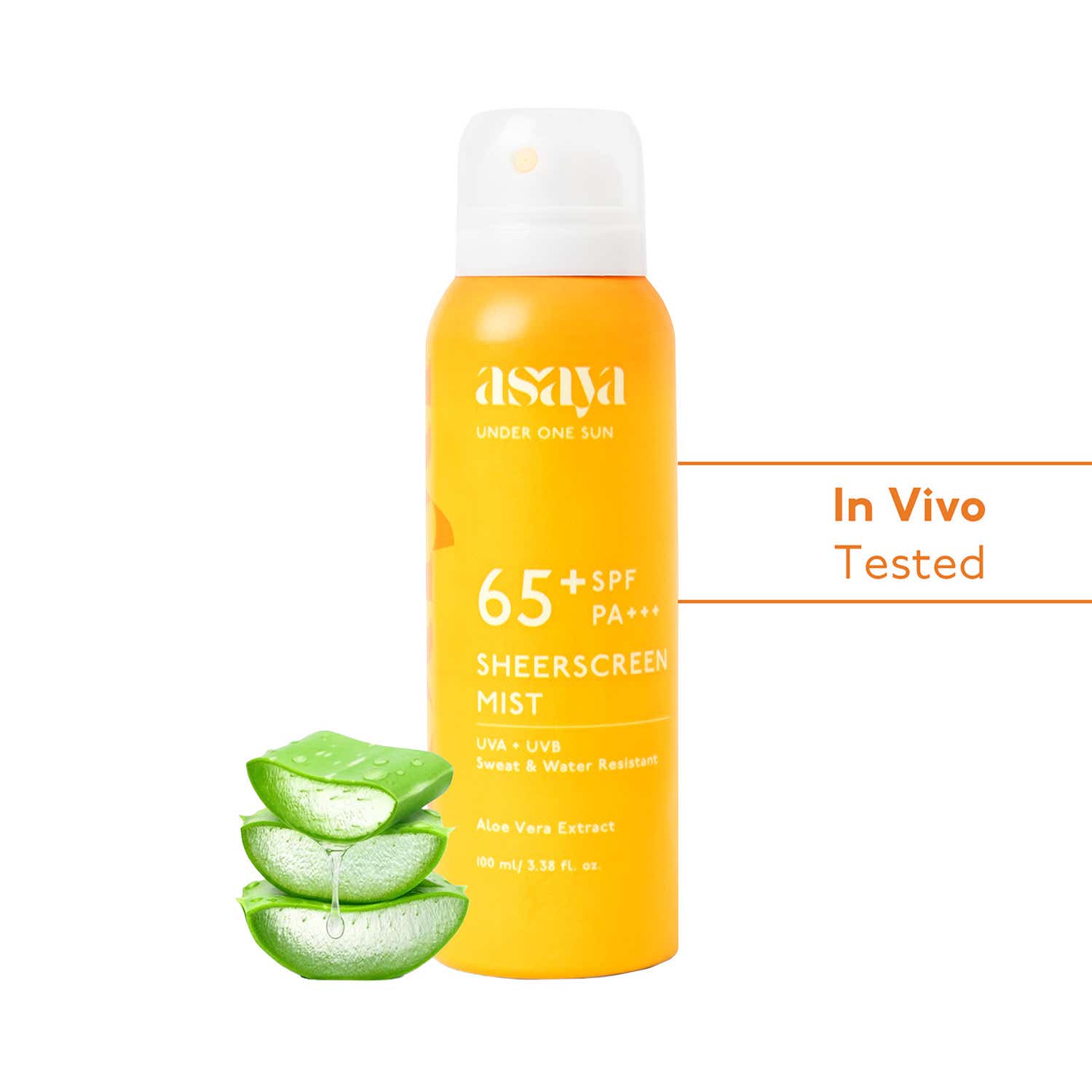 Asaya | Asaya Sunscreen SPF 65 PA+++ Spray PA+++ Broad ,UVA+UVB, No White-Cast Water Resistant (100 ml)