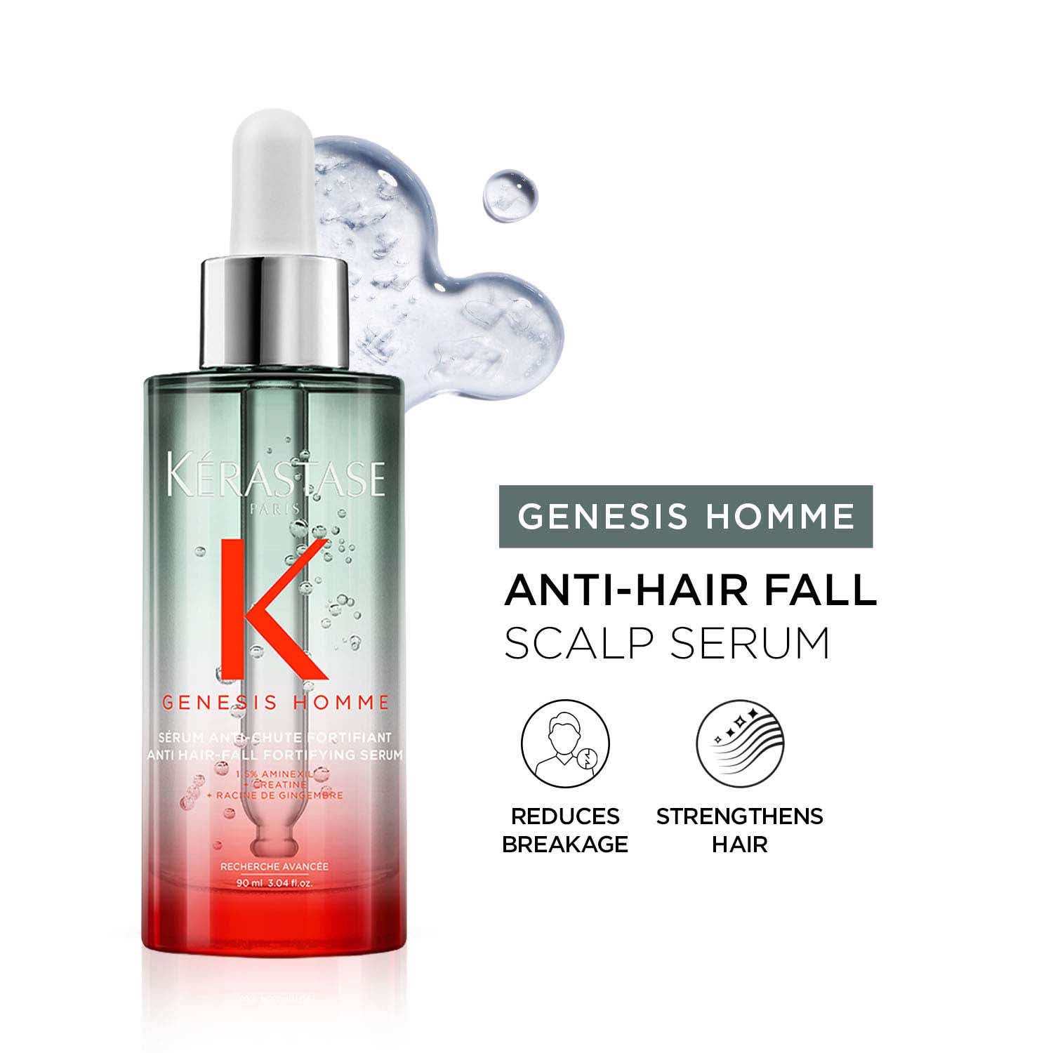 KERASTASE | KERASTASE Genesis Homme Anti-Hair Fall Fortifying Serum For Men, Hair Prone to Falling (90 ml)