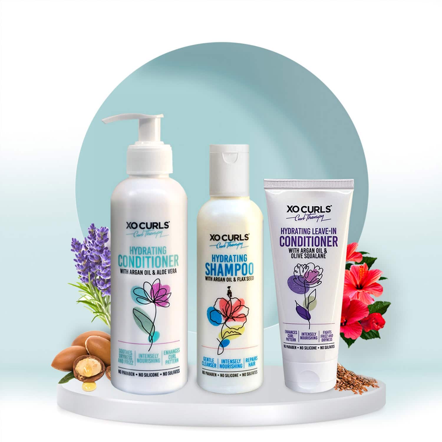 Xo Curls | Xo Curls Shampoo, Conditioner & Leave-In Conditioner Combo