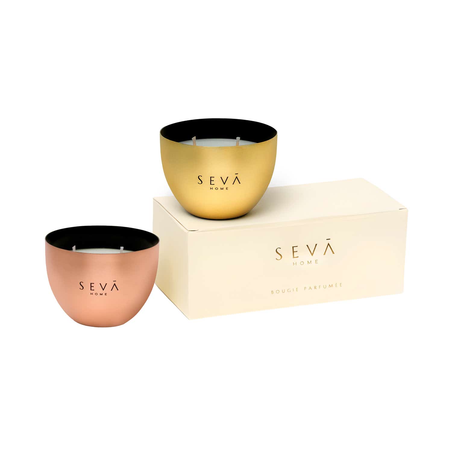 Seva Home | Seva Home Heirloom Bowl Mini Scented Candle Gold + Rosegold (2 Pcs)