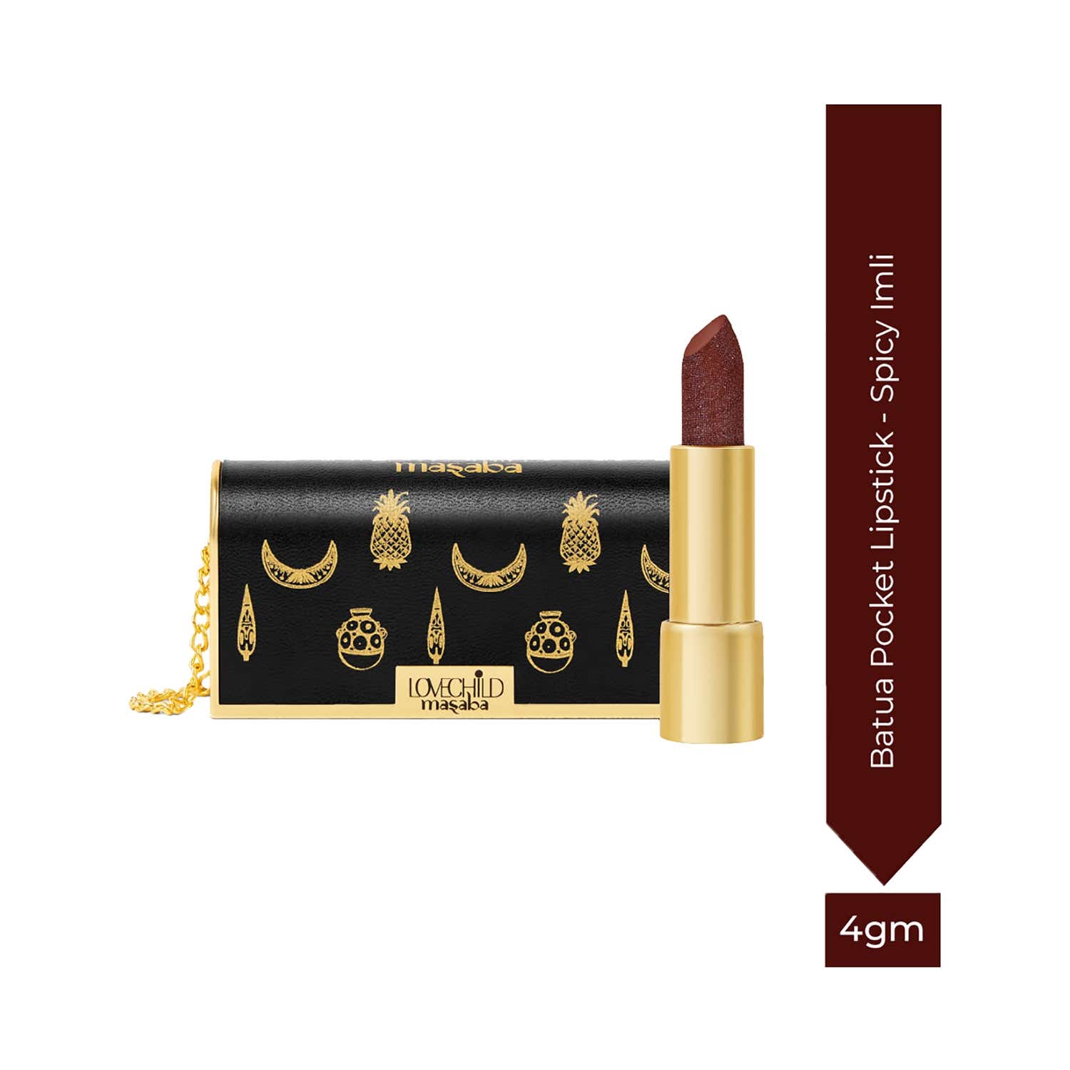 LoveChild Masaba | Lovechild Masaba Batua Pocket Lipstick Rich Satin Finish - Spicy Imli (4 g)