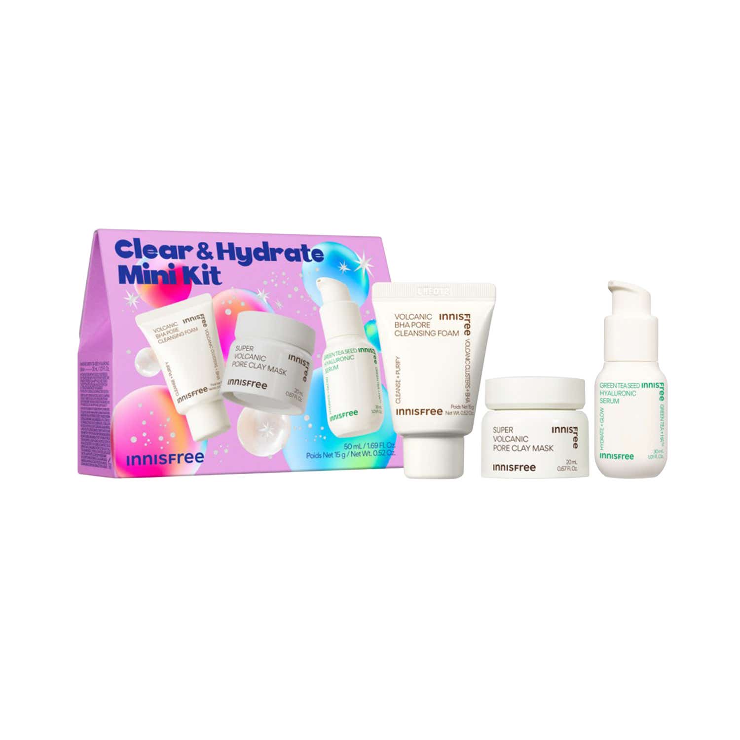 Innisfree | Innisfree Clear & Hydrate Gift Set – Holiday Pore Care & Lightweight Daily Hydration (3 pcs)