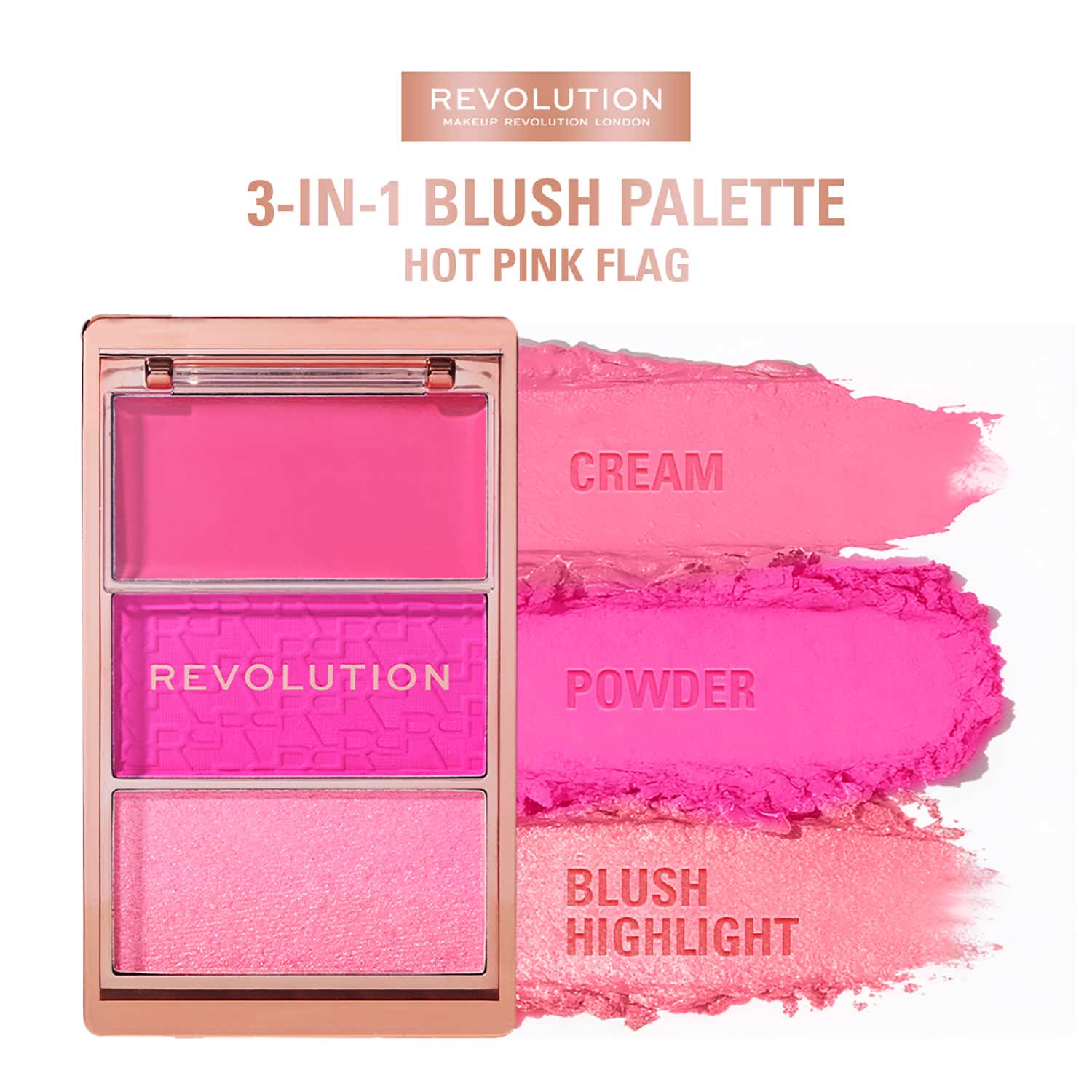 Makeup Revolution | Makeup Revolution Blush Icon Palette - Hot Pink Flag (9.8 g)
