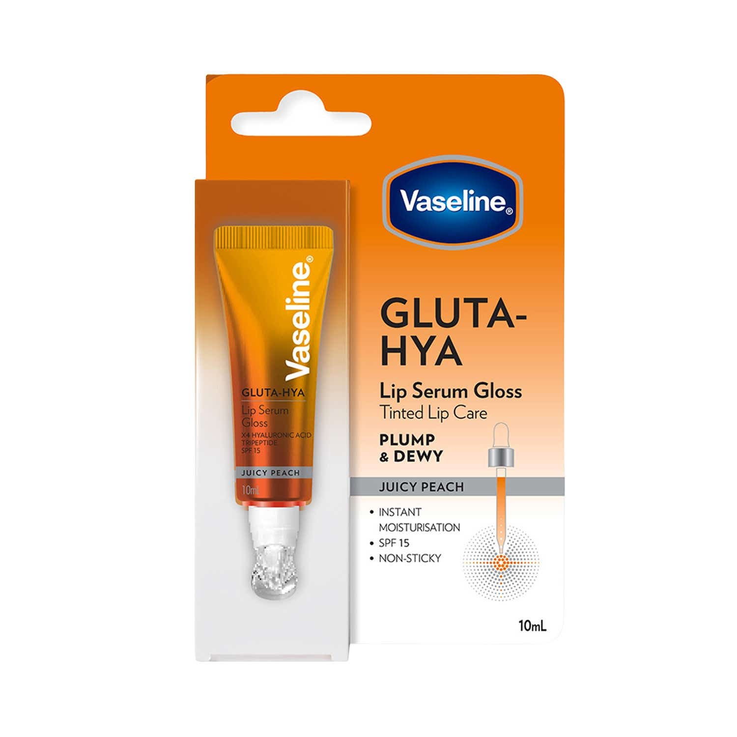 Vaseline | Vaseline Gluta-Hya Lip Serum Gloss - Juicy Peach (10 ml)